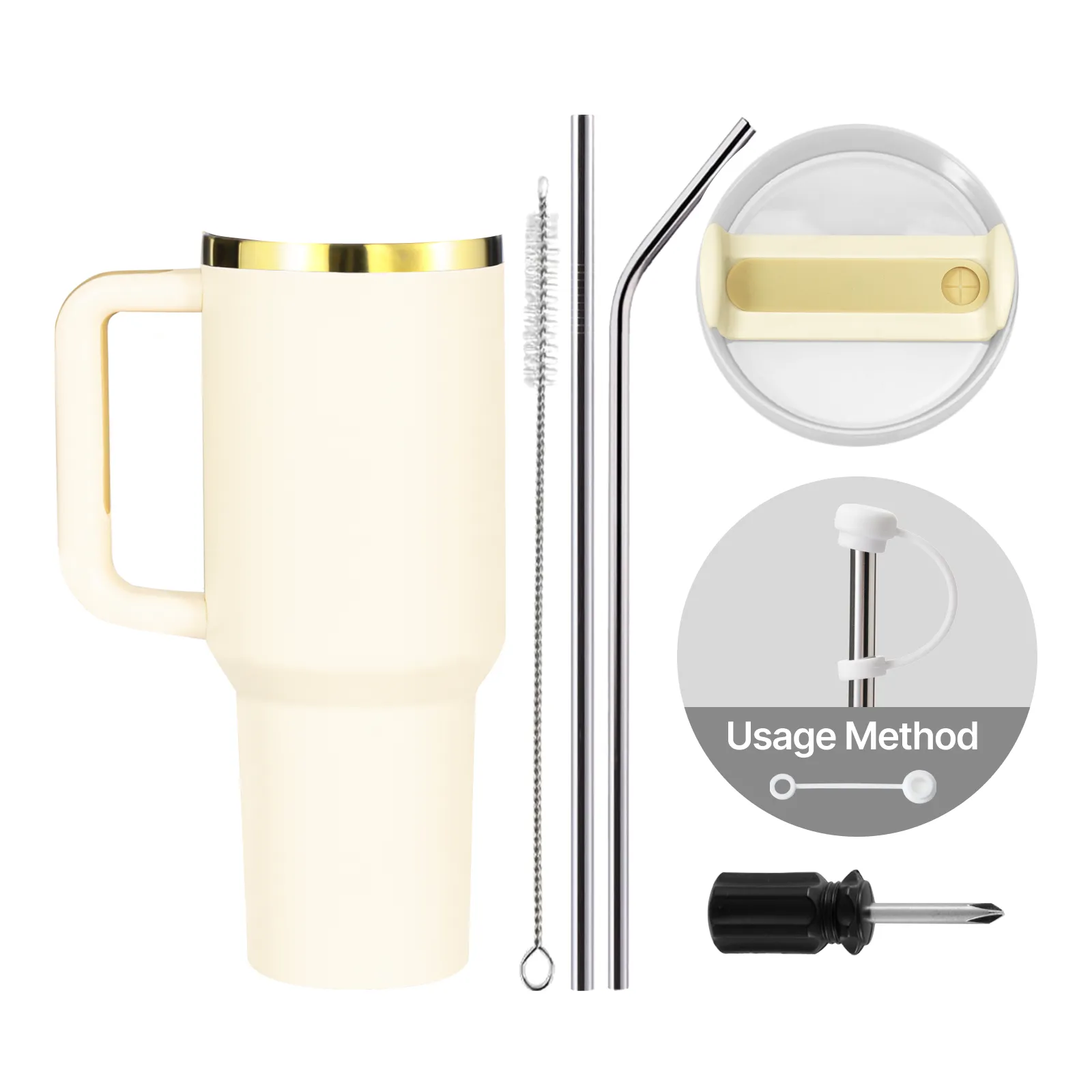 40oz Glow in the Dark Stainless Steel Tumbler with Handle - Image 33