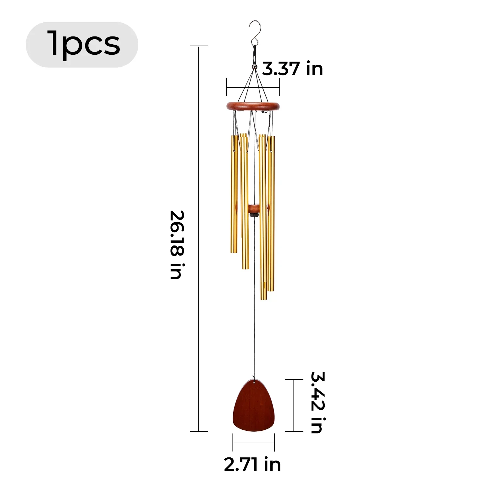 Gold Wind Chime (1pcs) - Image 3