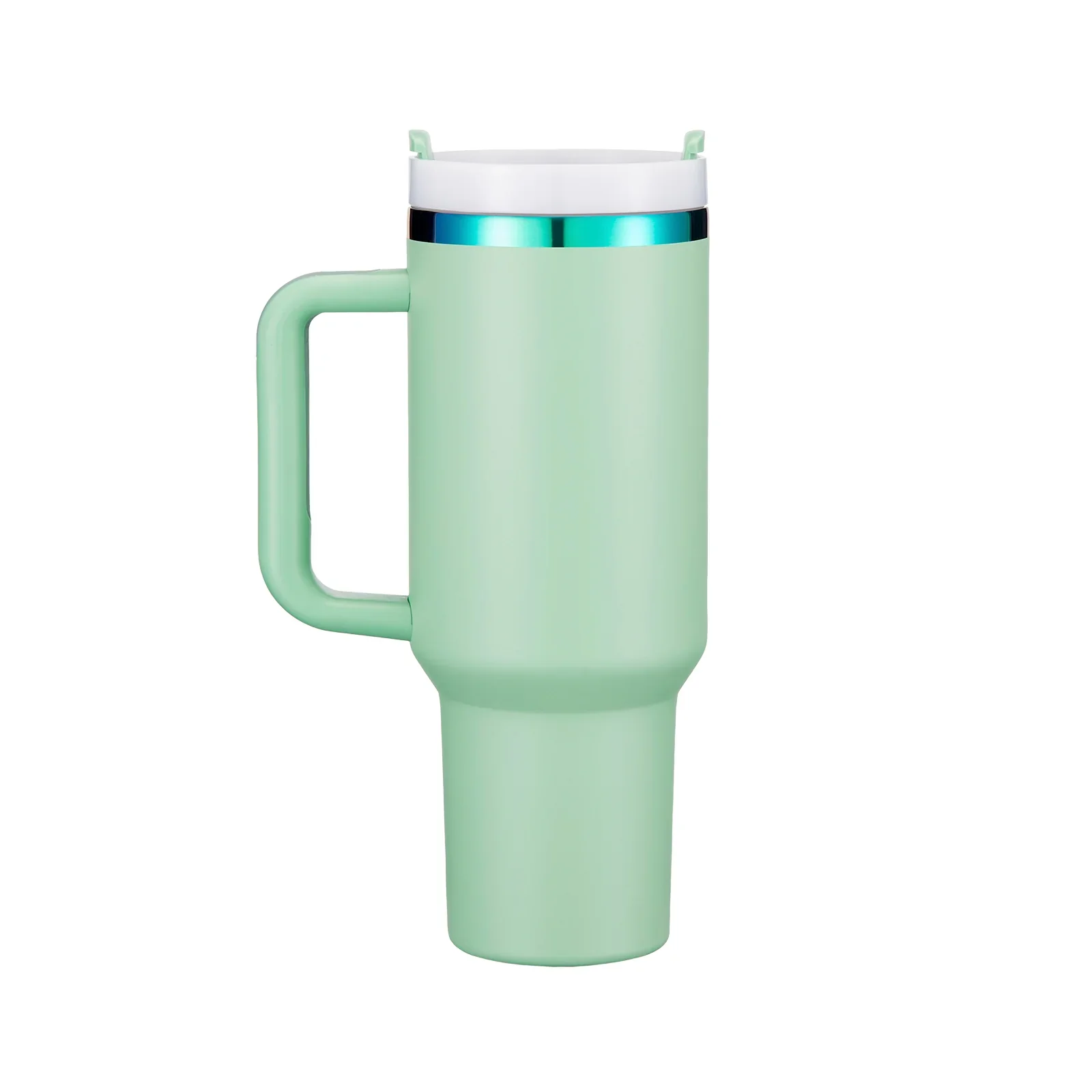 Green to Iridescent Stainless Steel Tumbler with Removable Handle (40oz)