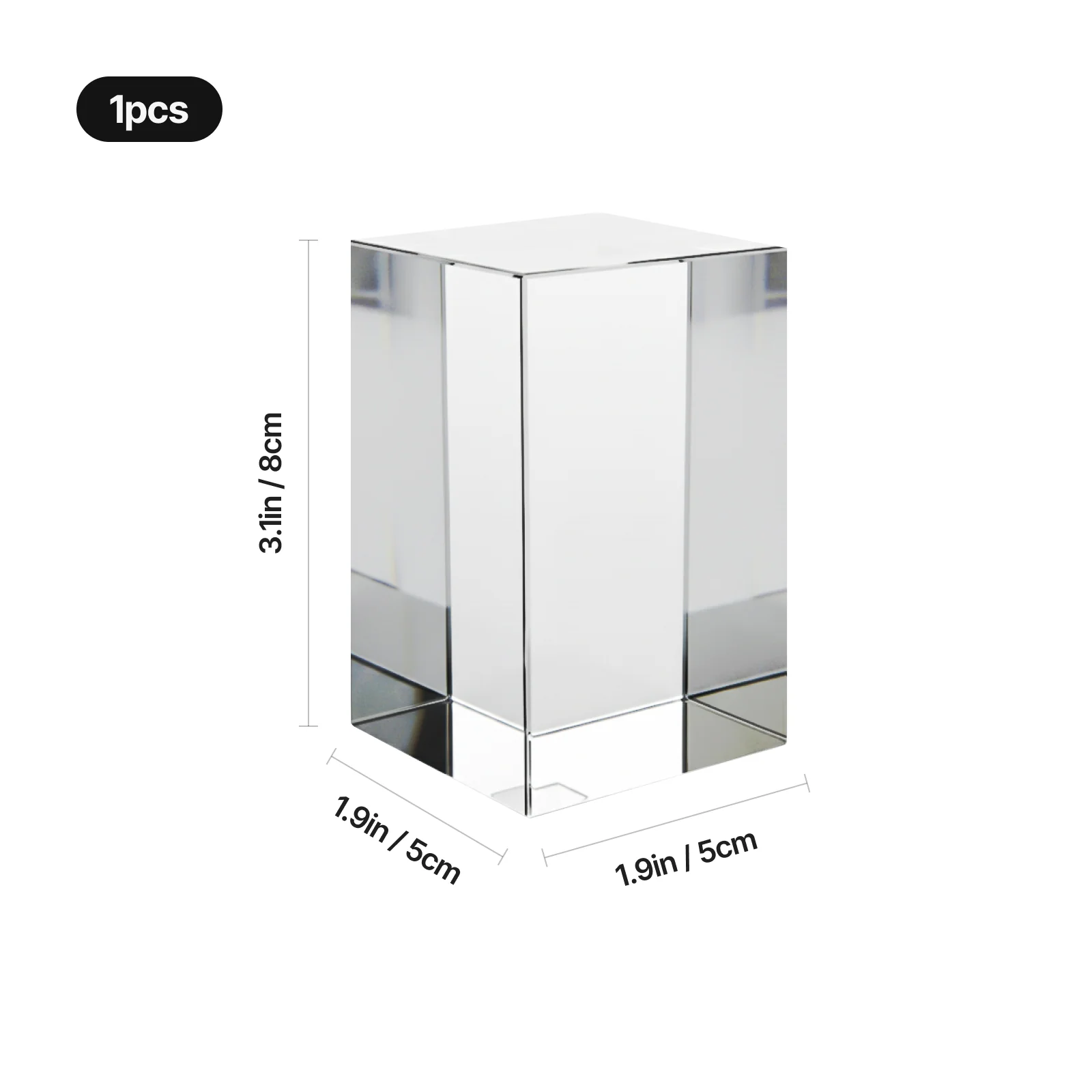 K9 Rectangle Crystal (1pcs) - Image 3