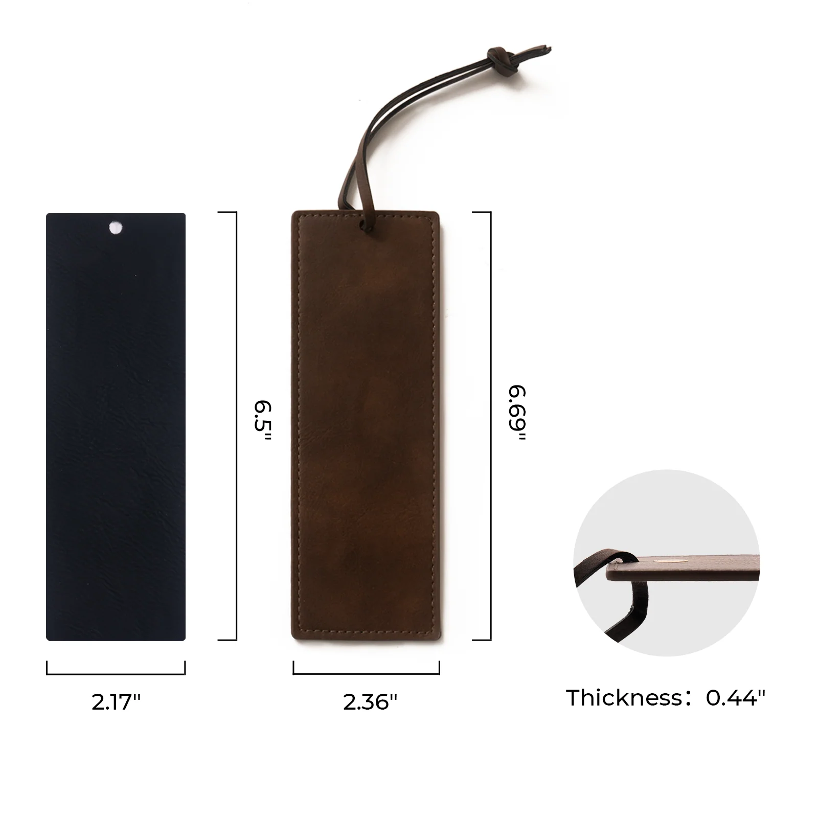Laserable PU Patch Bookmarks Black&Brown (4pcs) - Image 3