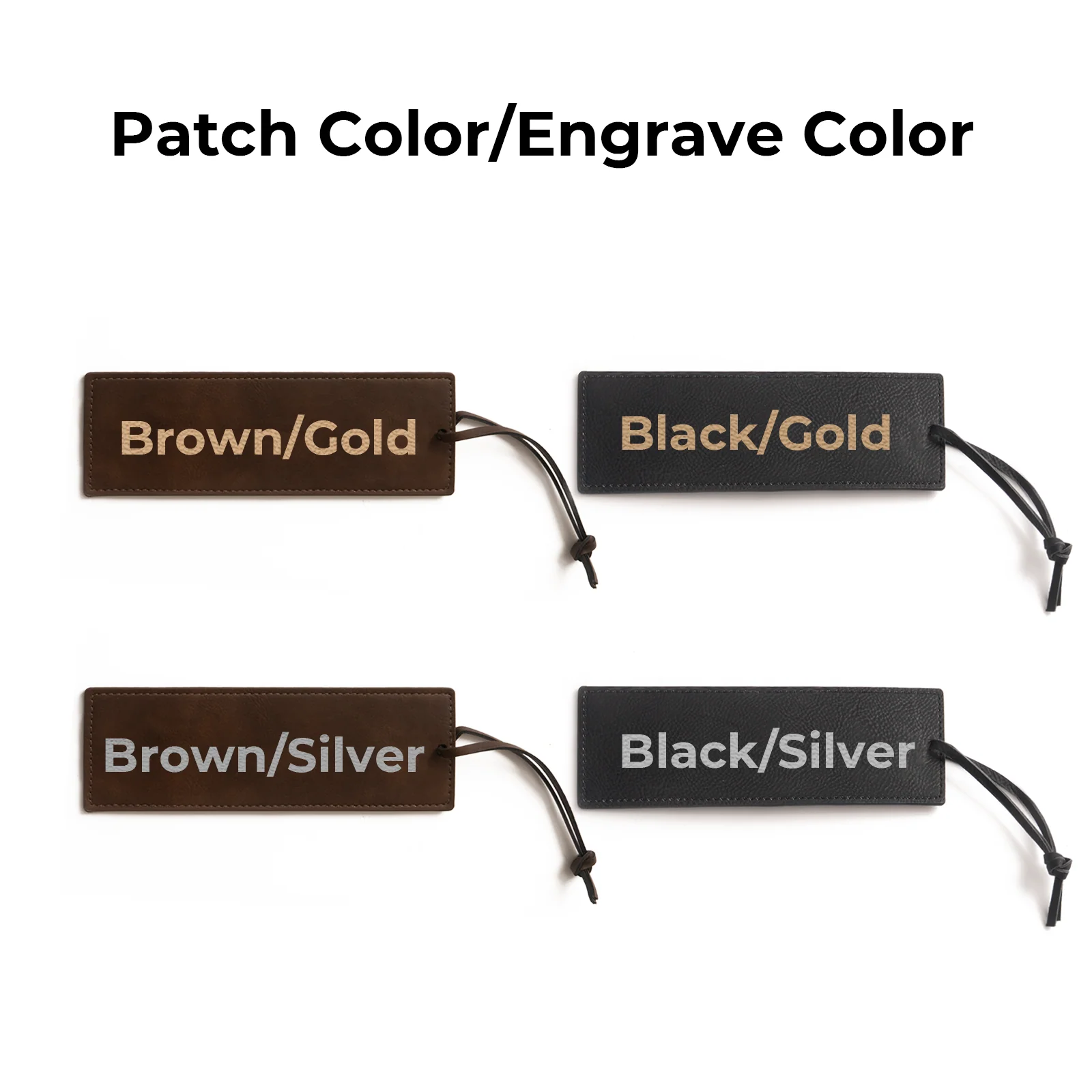 Laserable PU Patch Bookmarks Black&Brown (4pcs) - Image 4