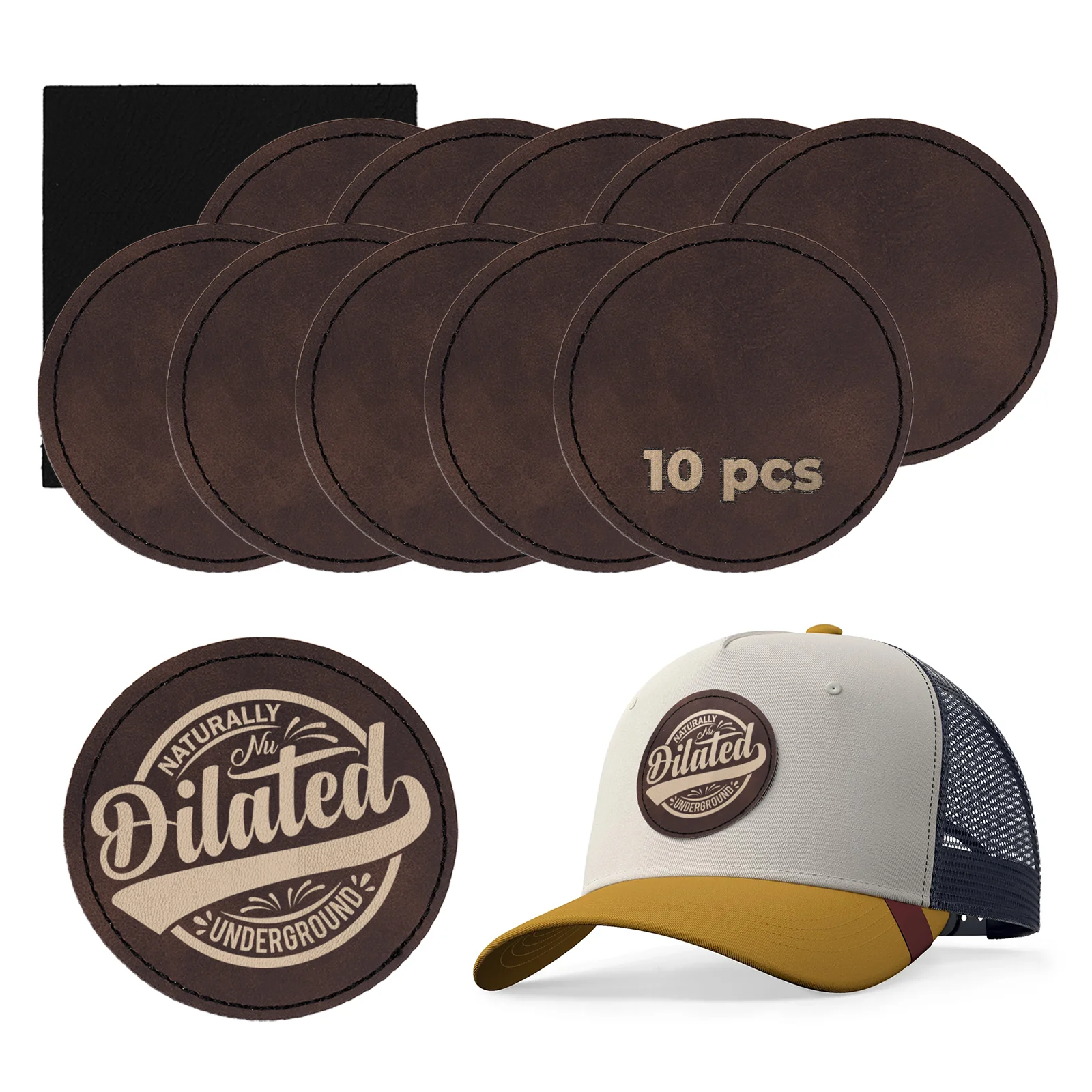 Round Laserable PU Iron-on Patch (10pcs) - Image 12