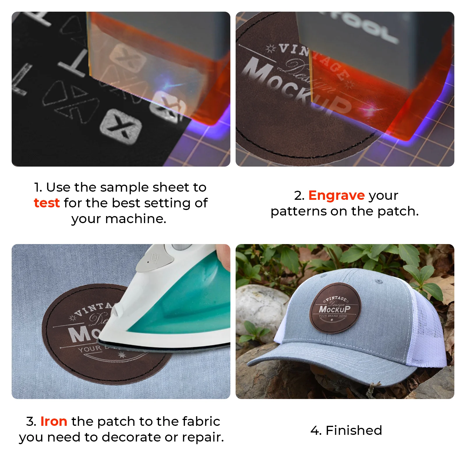 Round Laserable PU Iron-on Patch (10pcs) - Image 4