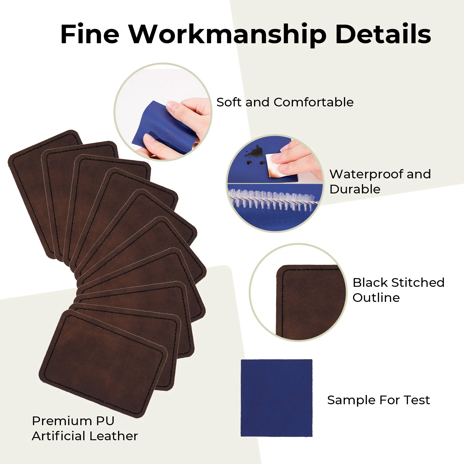 Laserable Leatherette Rectangular Patch (10pcs) - Image 19