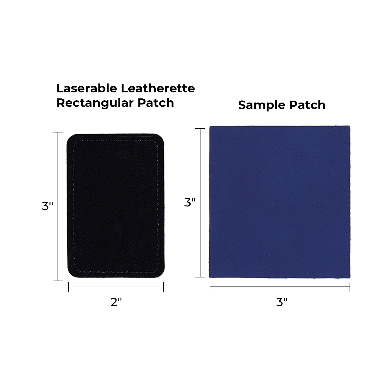 Laserable Leatherette Rectangular Patch (10pcs) - Image 3