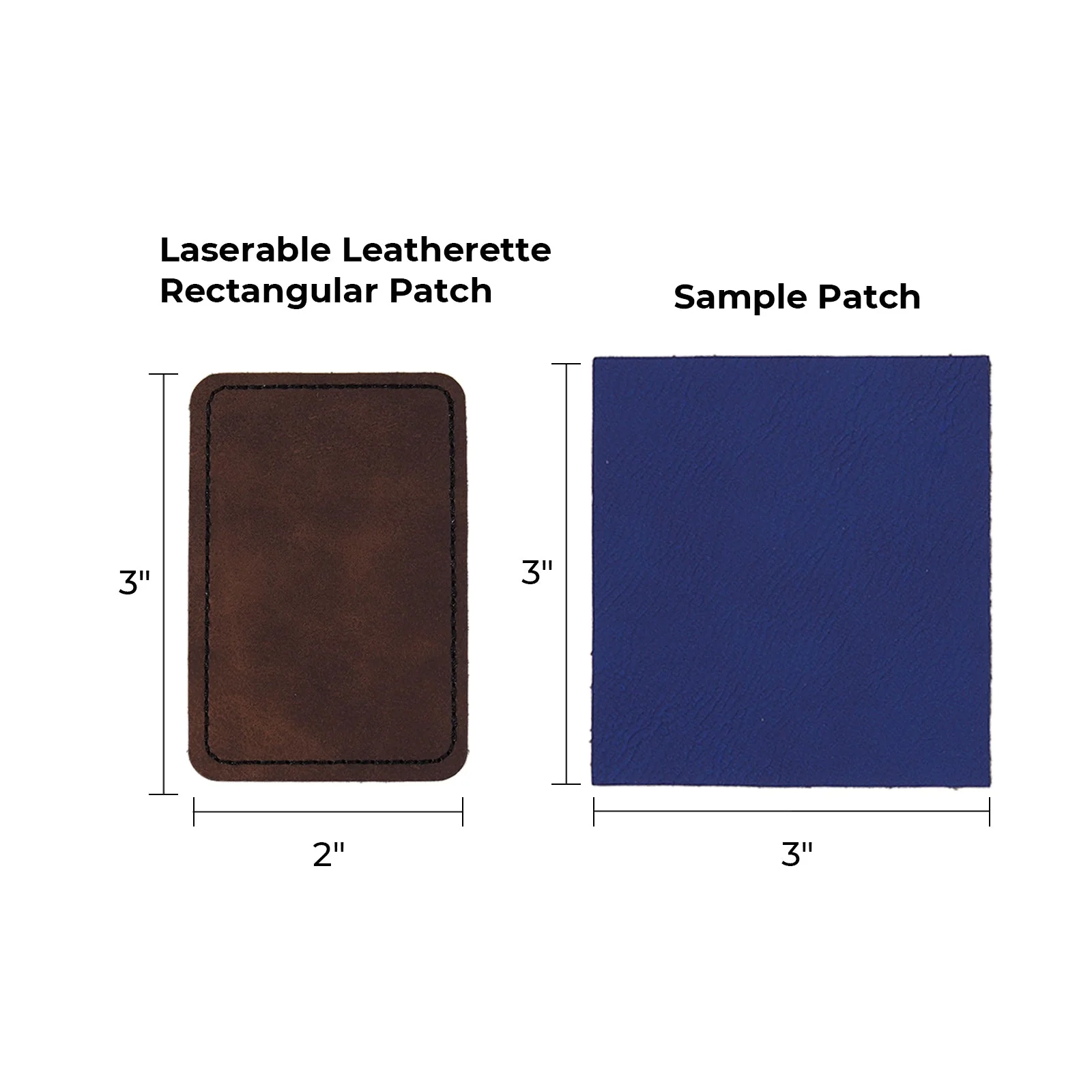 Laserable Leatherette Rectangular Patch (10pcs) - Image 4
