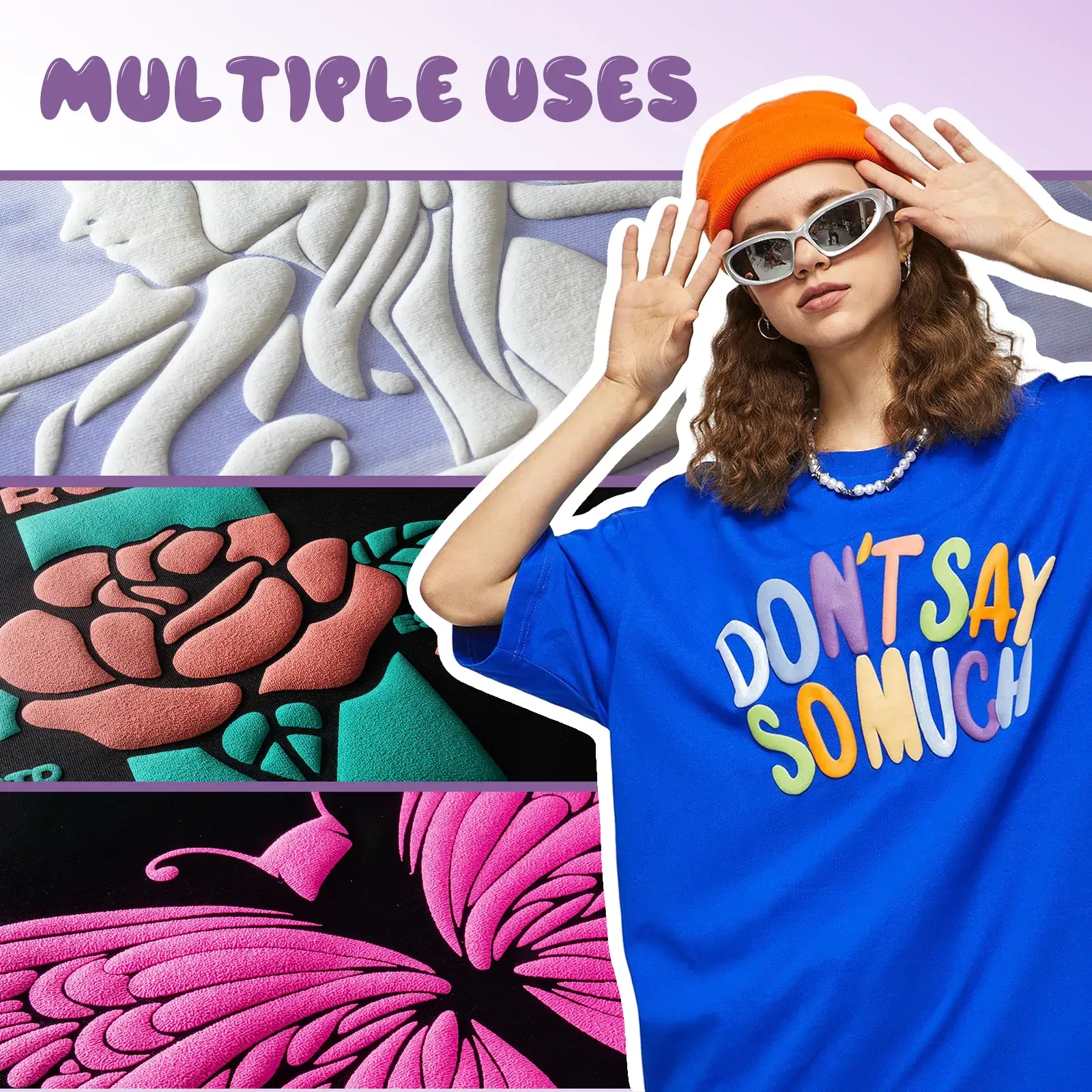 Mix Colors Puff Vinyl Heat Transfer 3D (14 pcs) - Image 2