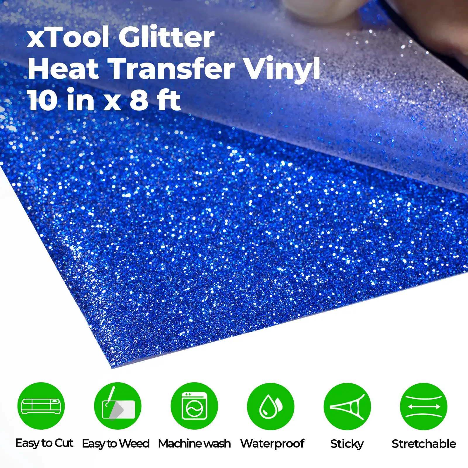 Navy Blue Glitter HTV Heat Transfer Vinyl Roll - Image 3