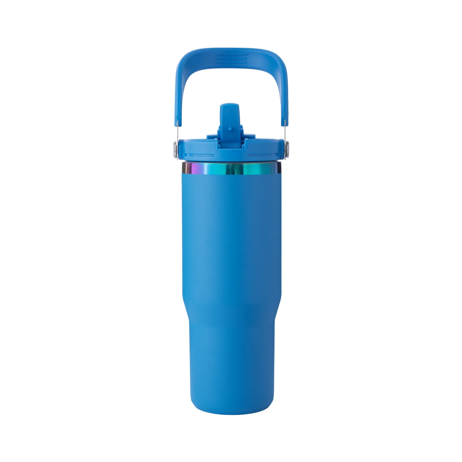 Deep Blue to Iridescent Stainless Steel Tumbler with Handle and Straw (0,89 L)