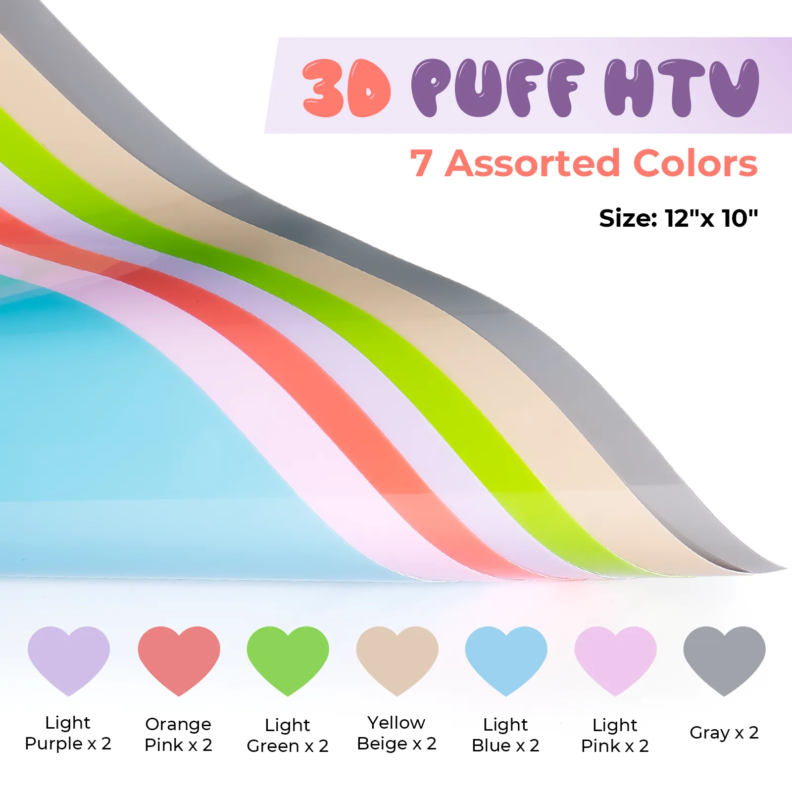 Pastel Puff Vinyl Heat Transfer 3D (14 pcs) - Image 3