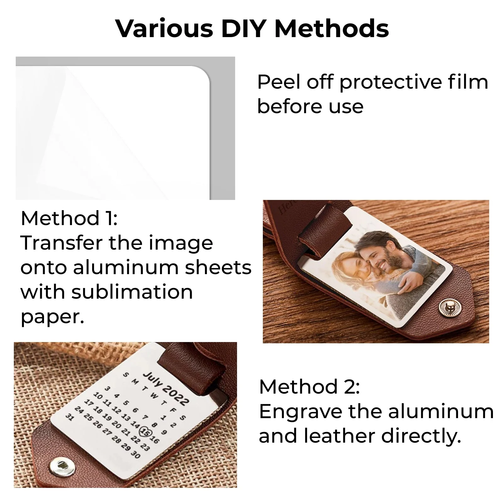 PU Keychain Holder with Sublimation Aluminum Sheet (4pcs) - Image 4