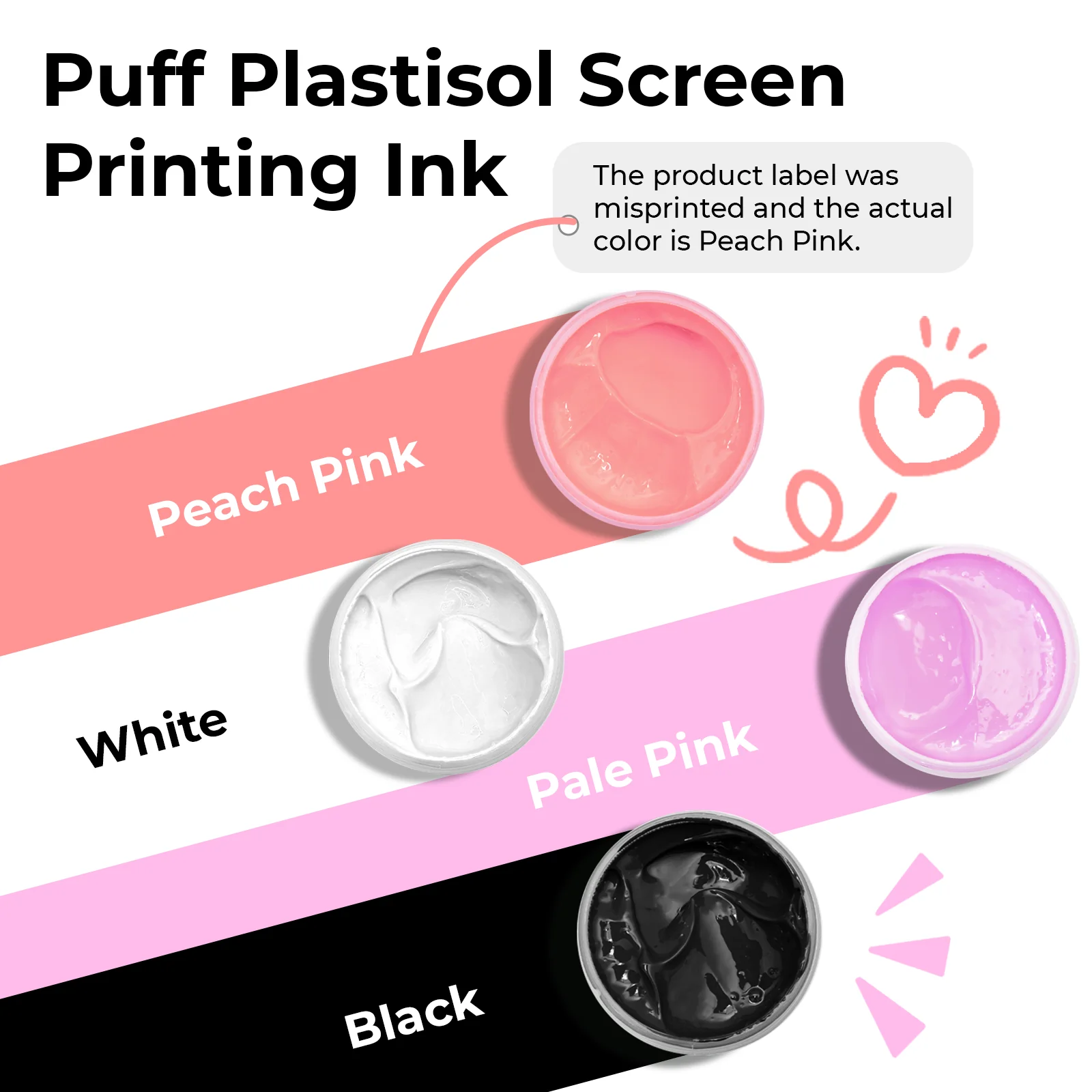 Puff Plastisol Ink for Screen Printing Fabric (4 Colors) - Image 3