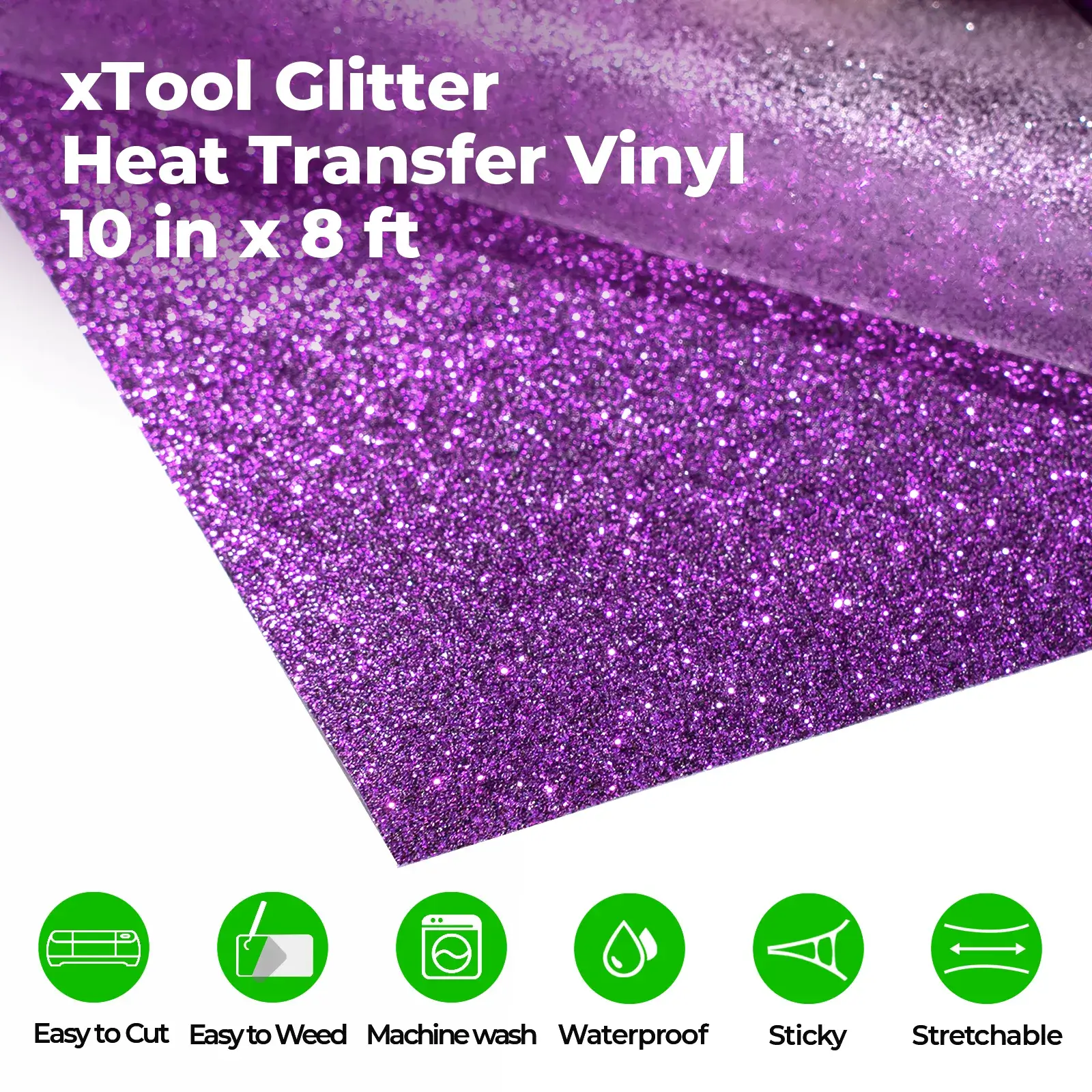 Purple Glitter HTV Heat Transfer Vinyl Roll - Image 3