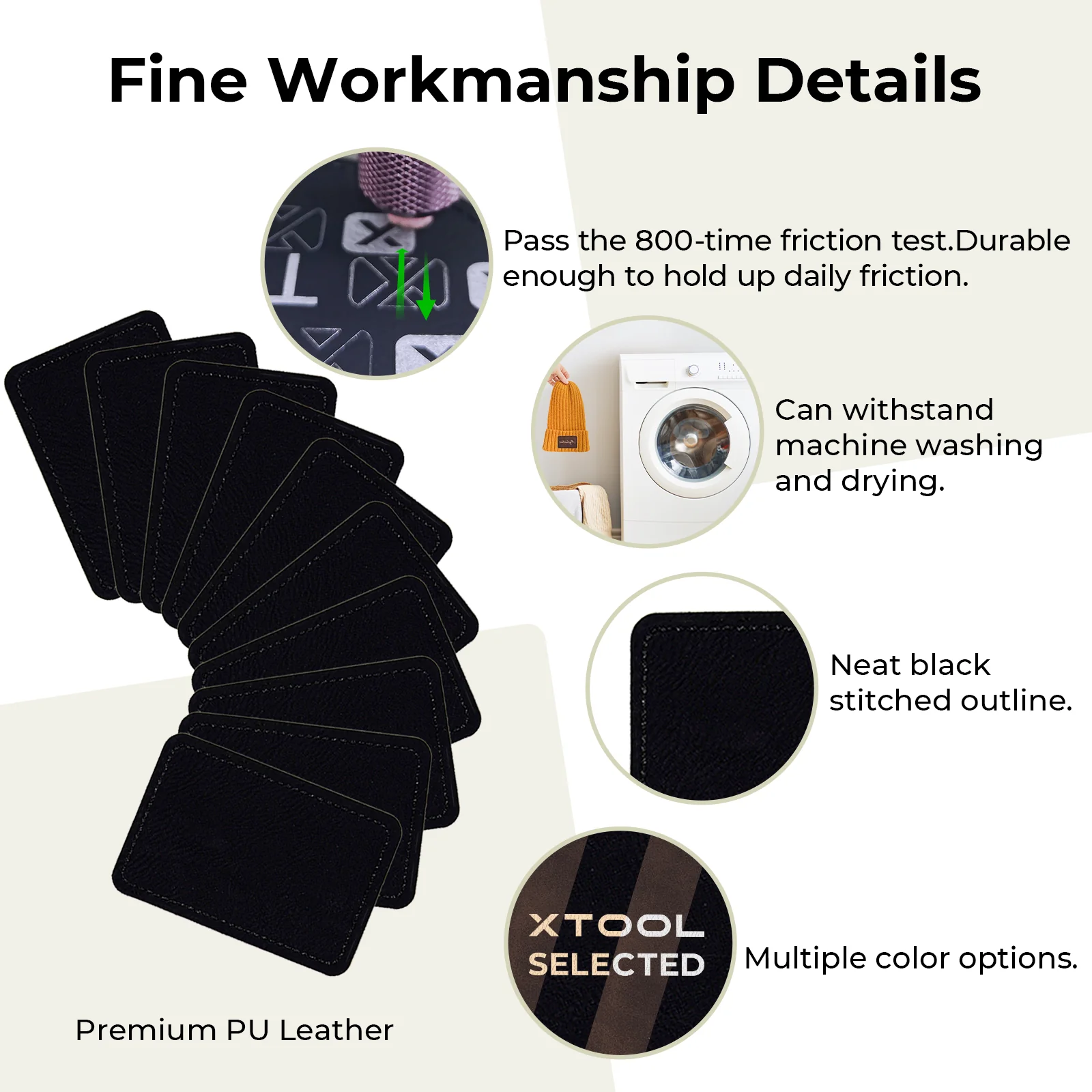 Rectangular Laserable PU Iron-on Patch (10pcs) - Image 5