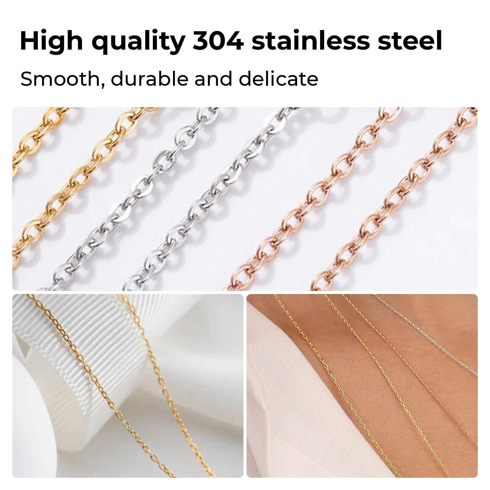 Rose Gold Stainless Steel Chains (10pcs) - Image 4