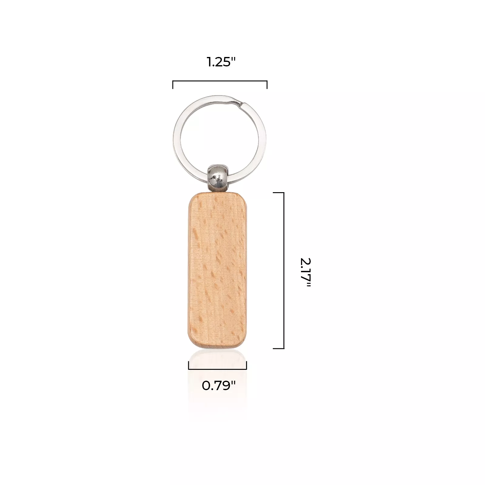 Rounded Rectangle Strip Wooden Keychain (10pcs) - Image 3