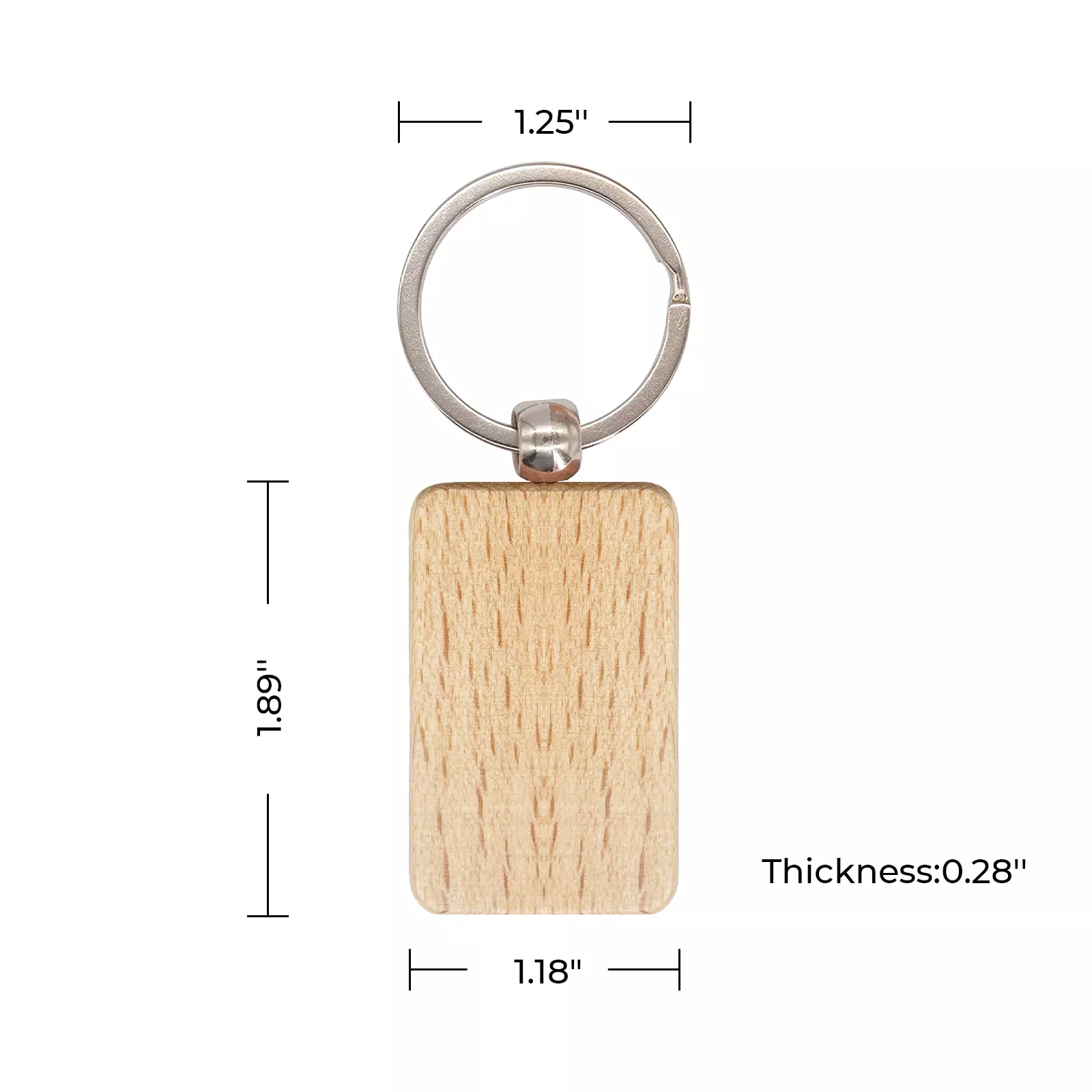 Rounded Rectangle Wooden Keychain (10pcs) - Image 2