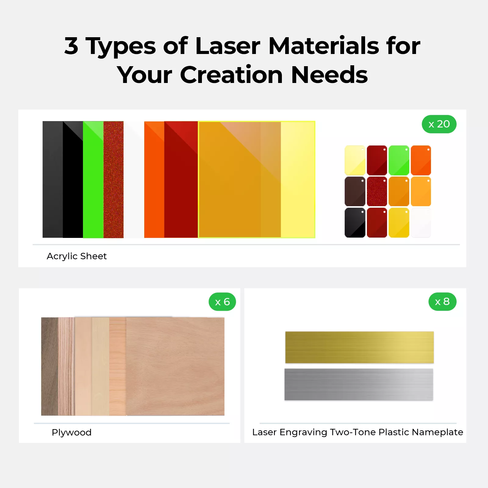 xTool S1 Laser Material Kit (34pcs) - Image 3
