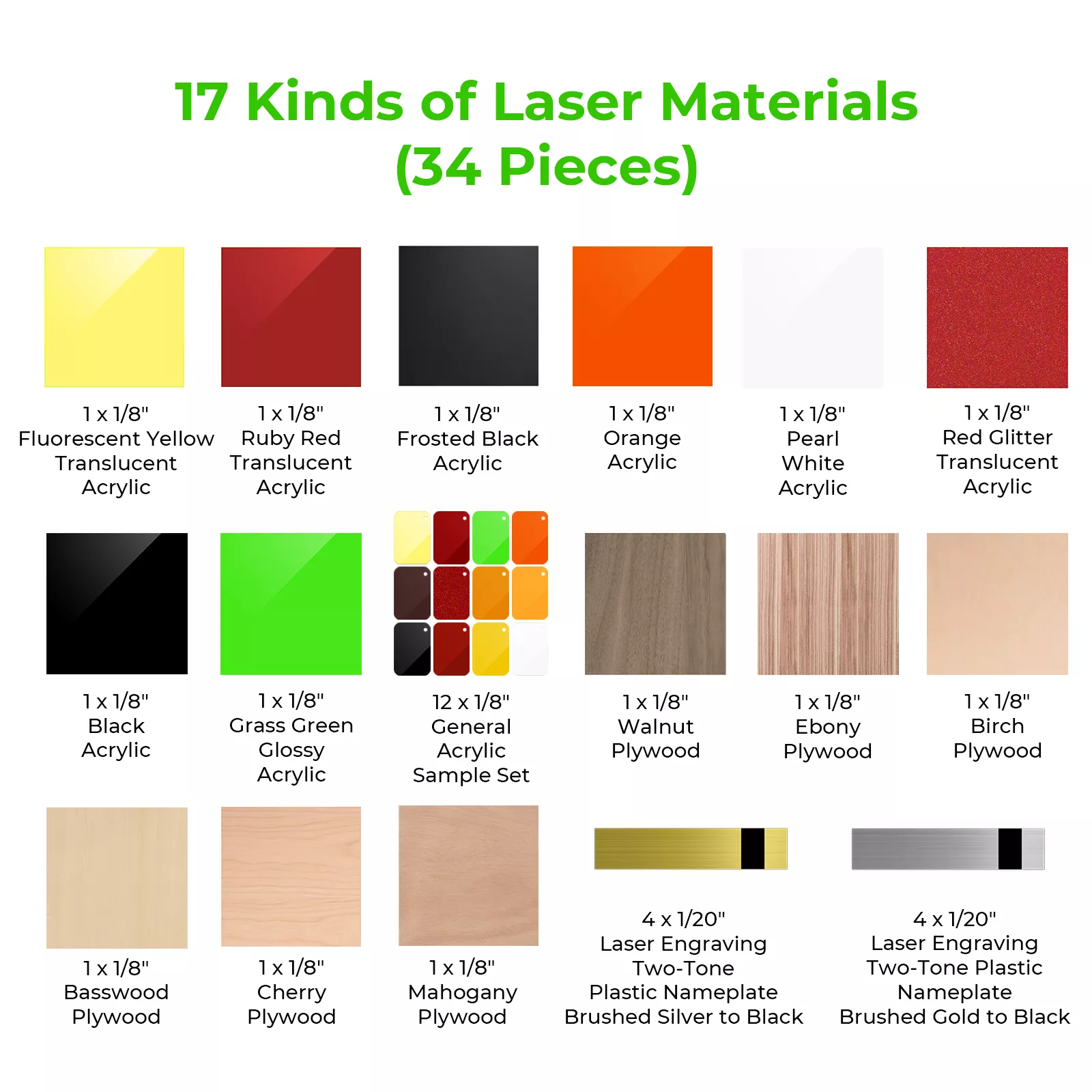 xTool S1 Laser Material Kit (34pcs) - Image 4