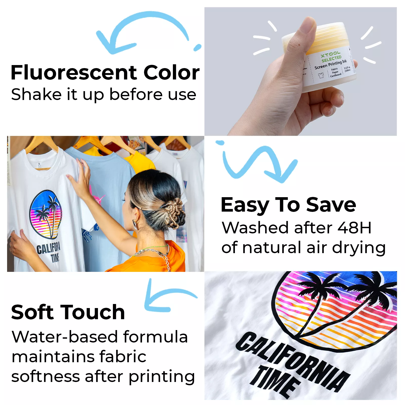 Fluorescent Color Screen Printing Ink Set (6 Colors) - Image 4
