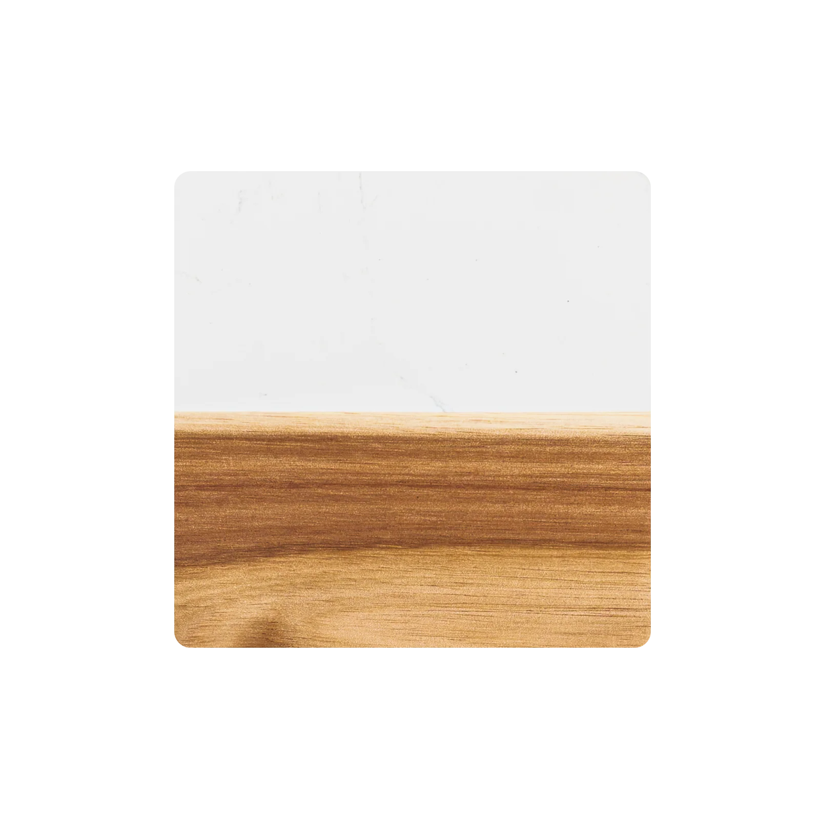 Square White Marble and Wood Coasters (4pcs)
