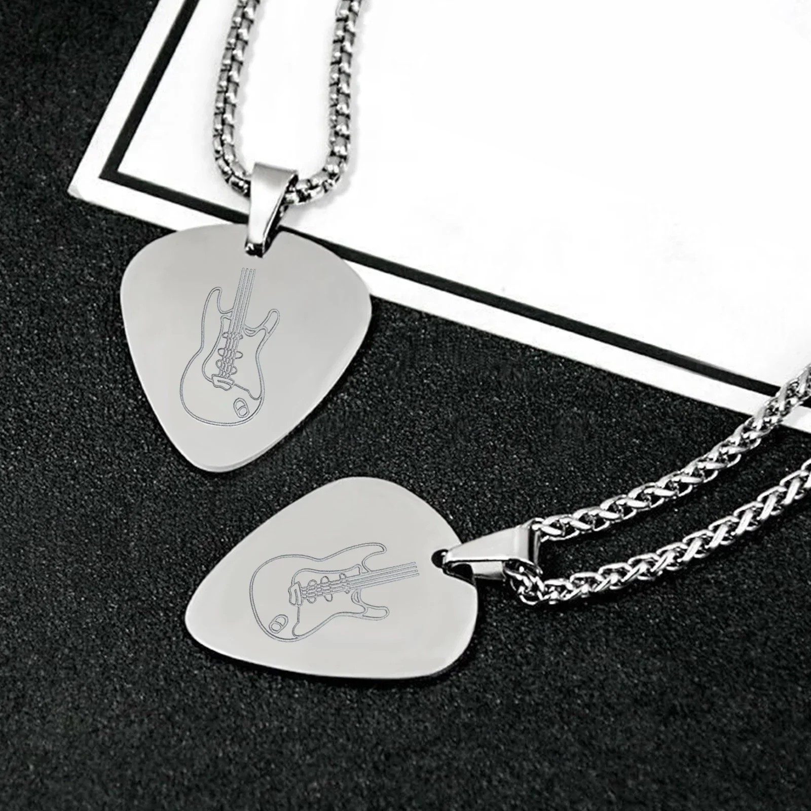 Stainless Steel Guitar Pick Pendants (10pcs) - Image 2