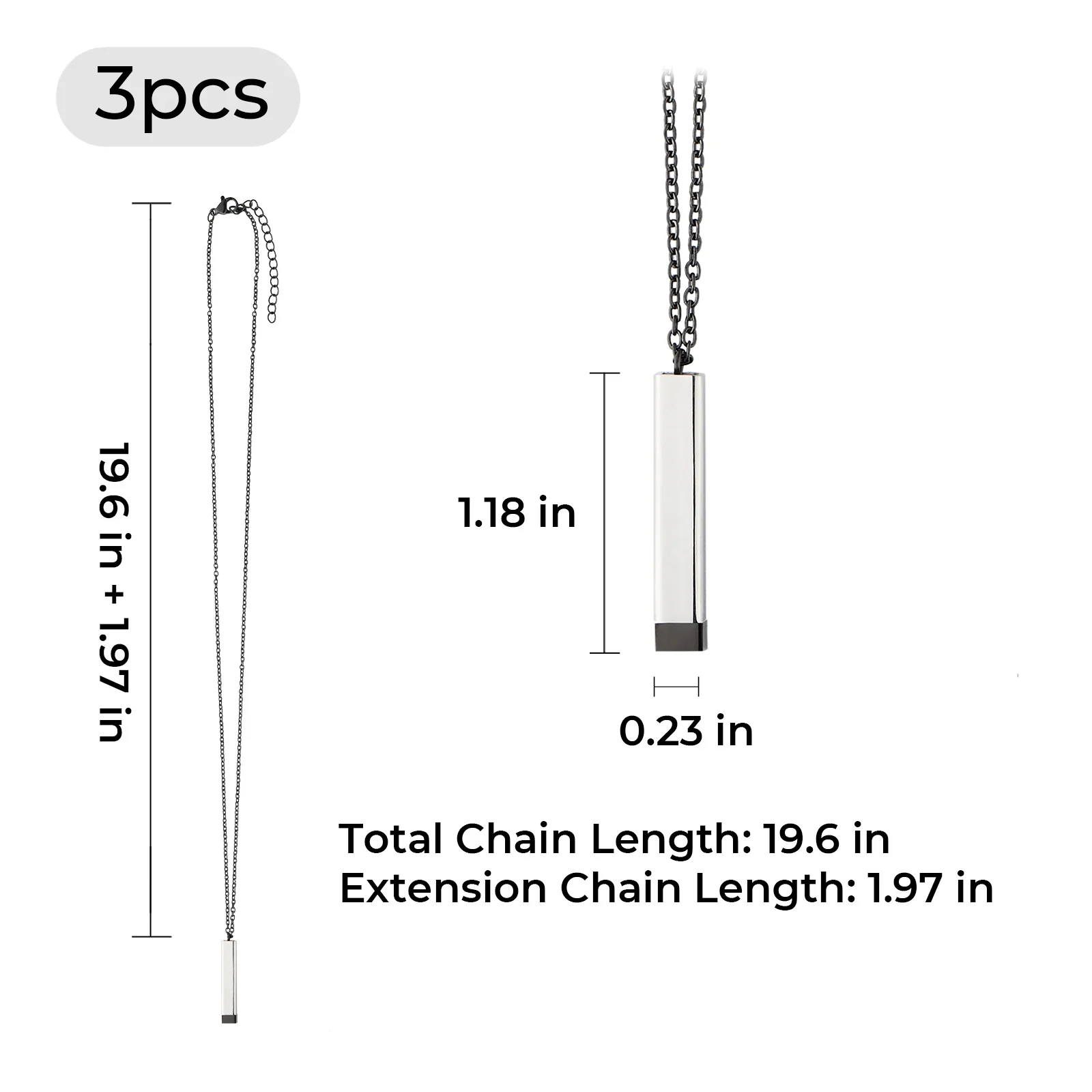 Hidden Message Stainless Steel Necklace (3pcs) - Image 3
