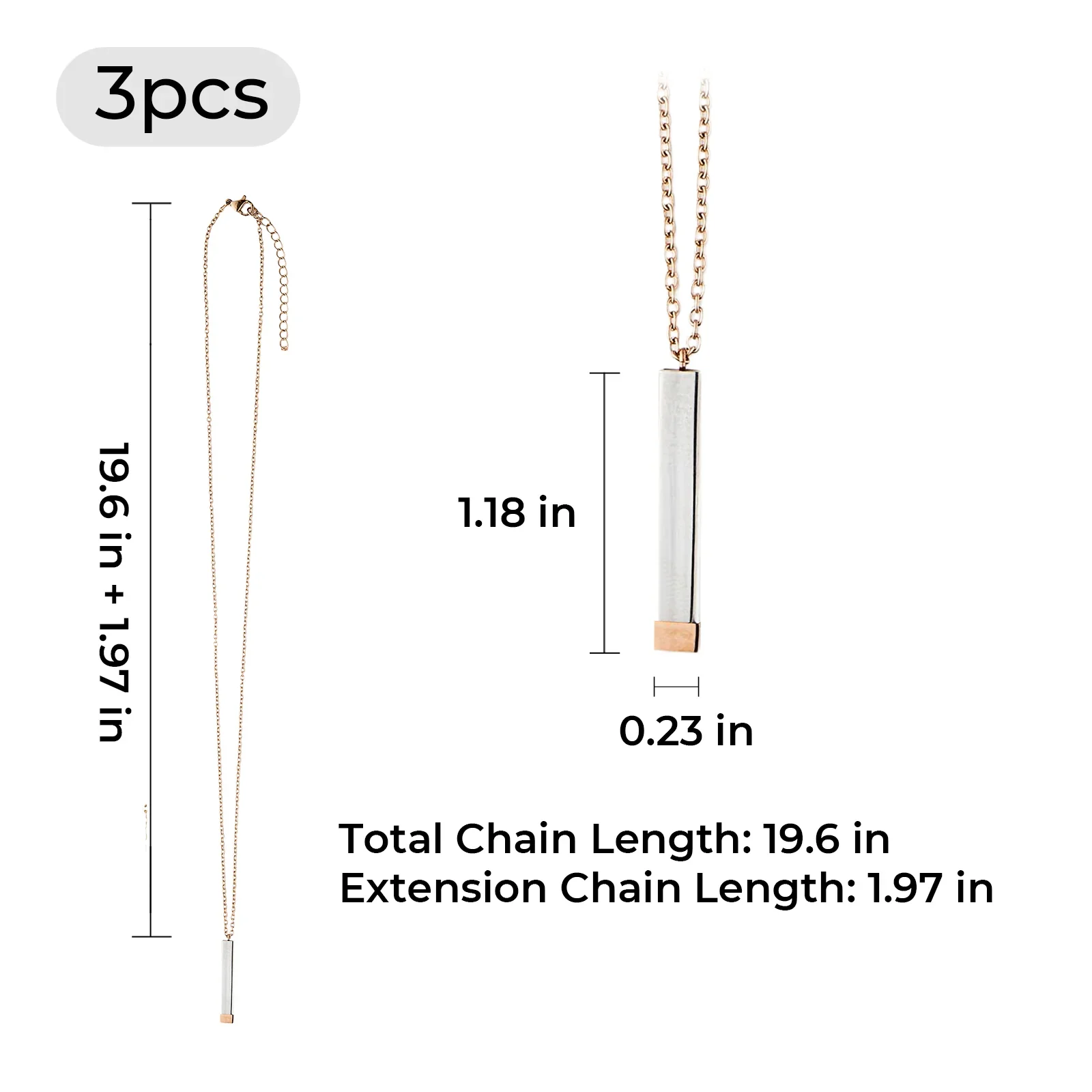 Hidden Message Stainless Steel Necklace (3pcs) - Image 8