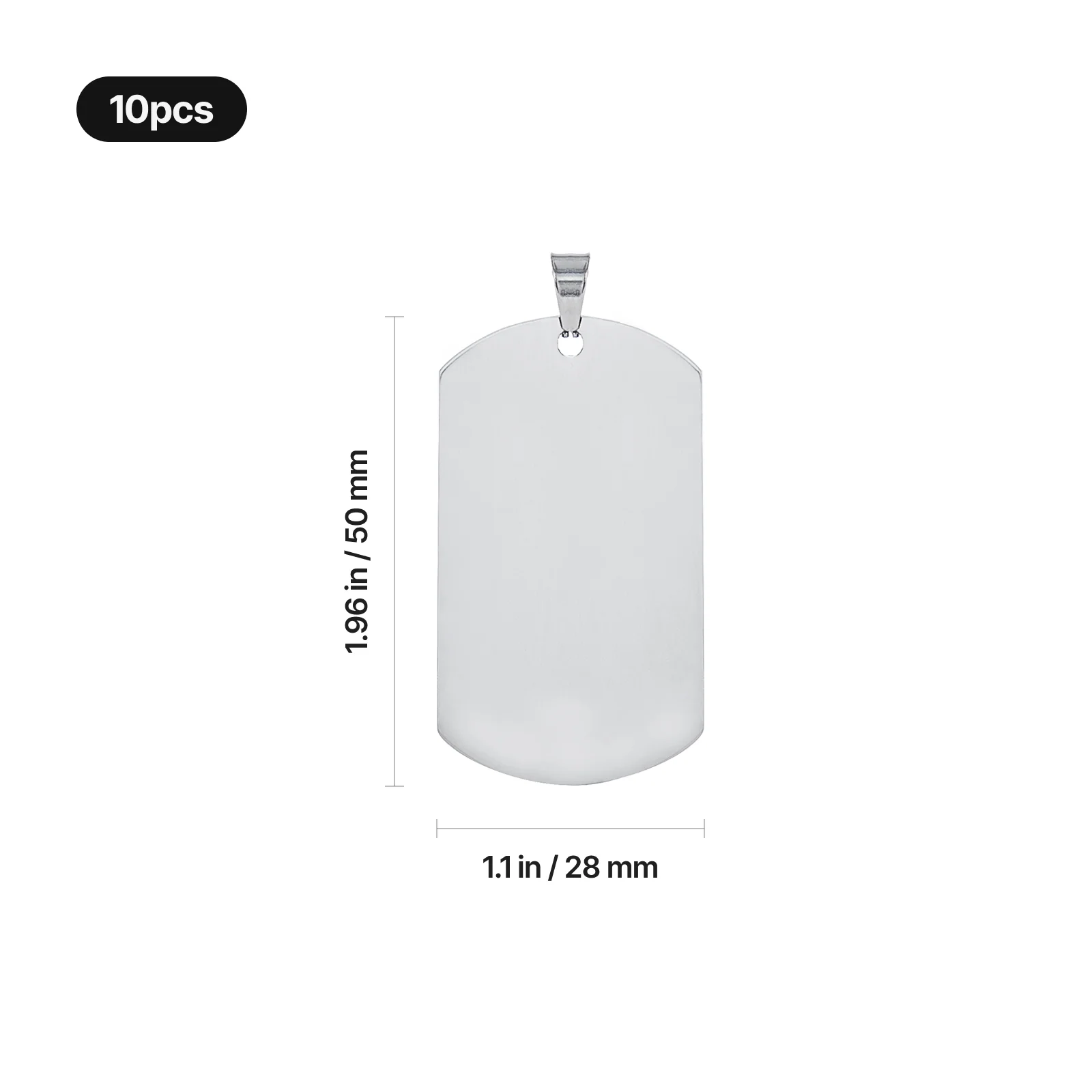 Stainless Steel Military Pendant (10pcs) - Image 3