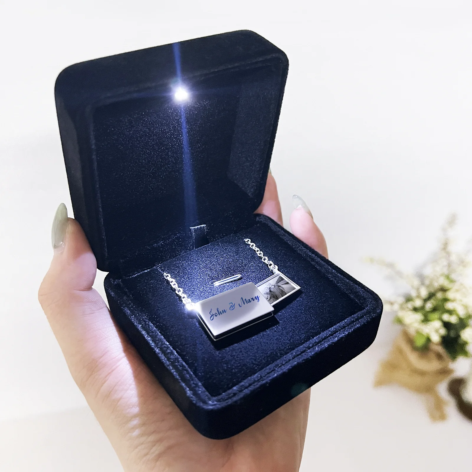 Stainless Steel Pull-Out Envelope Necklace (3pcs) - Image 2