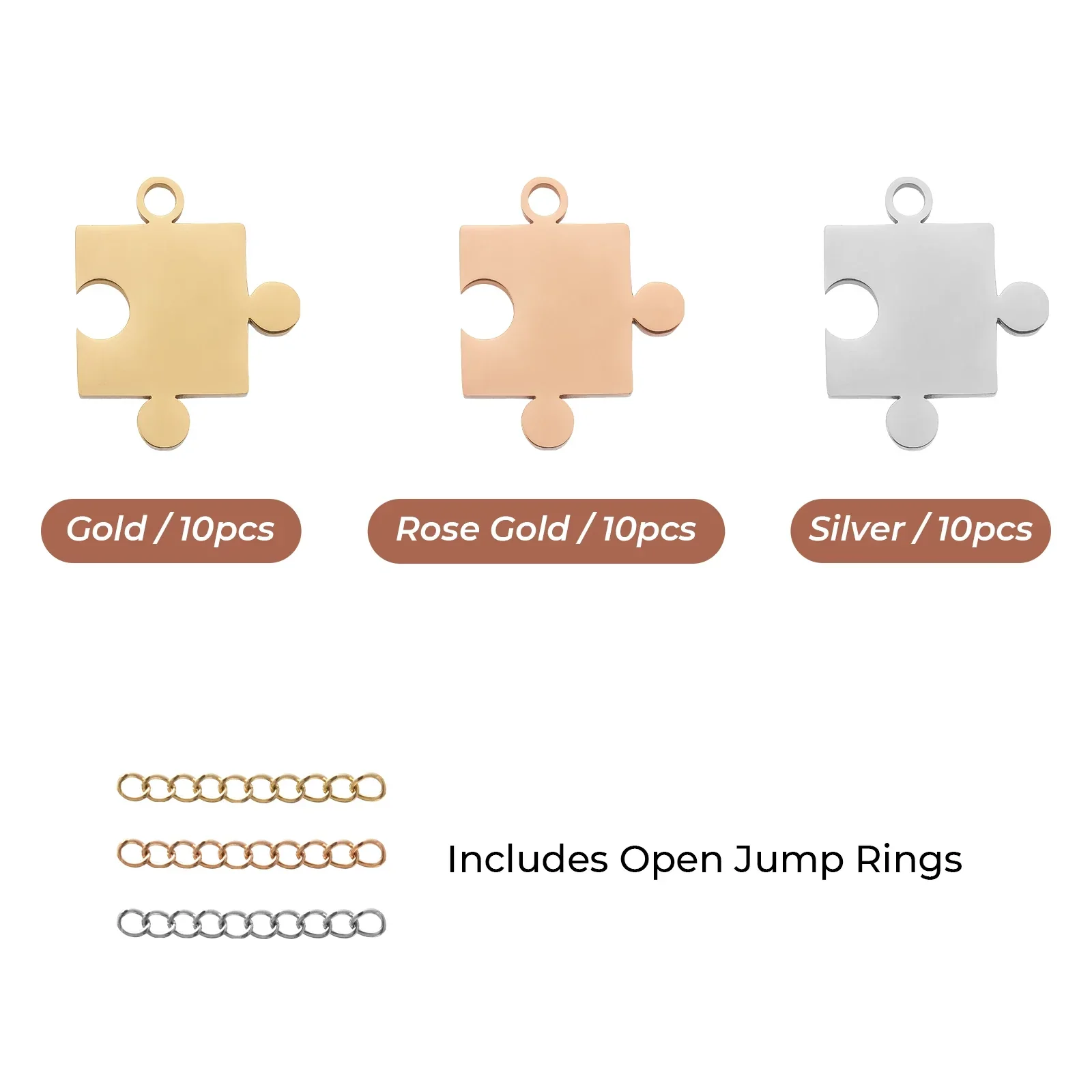 Stainless Steel Puzzle Pendant (30pcs) - Image 4