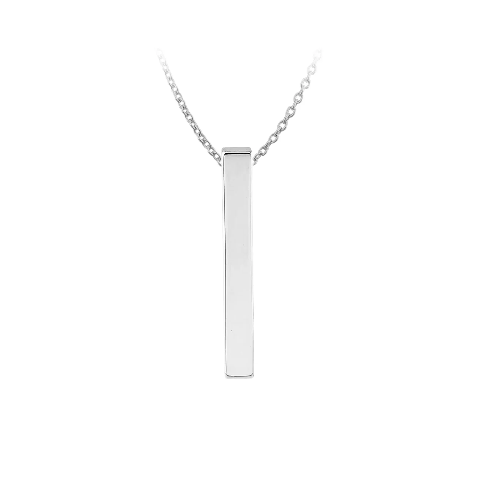 Stainless Steel Silver Vertical Bar Necklace (6pcs)