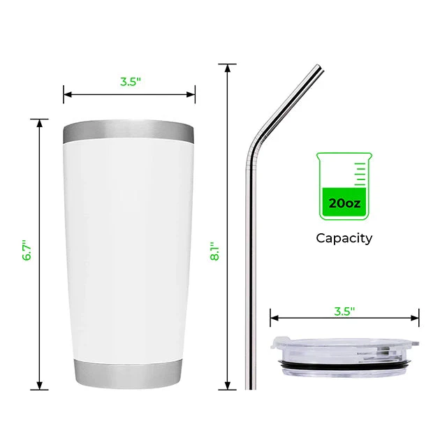 20oz Stainless Steel Coffee Tumbler for Laser Engraving - Image 3