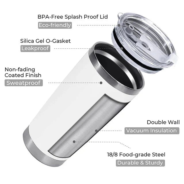 20oz Stainless Steel Coffee Tumbler for Laser Engraving - Image 4