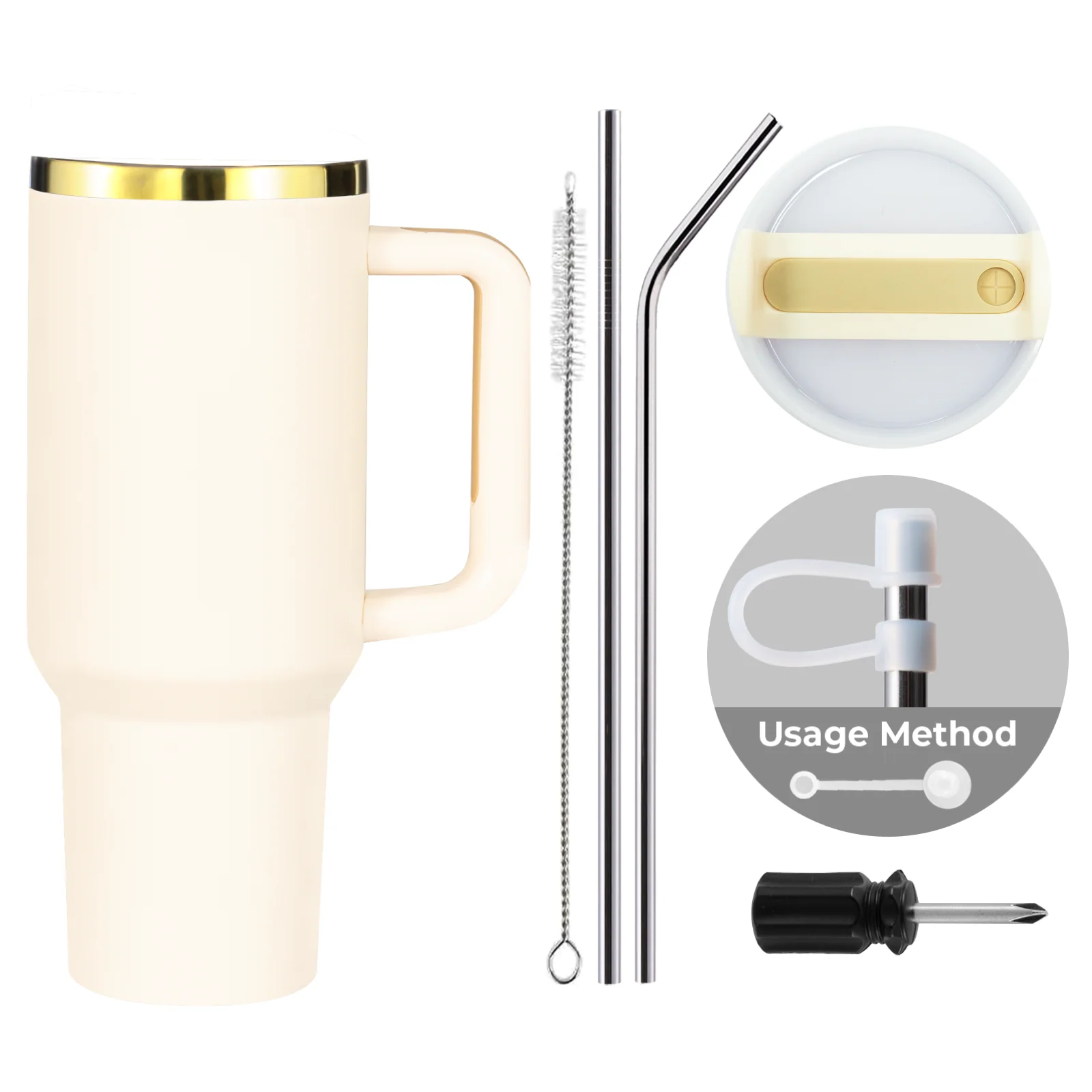 Stainless Steel Tumbler with Handle (40oz) - Image 10