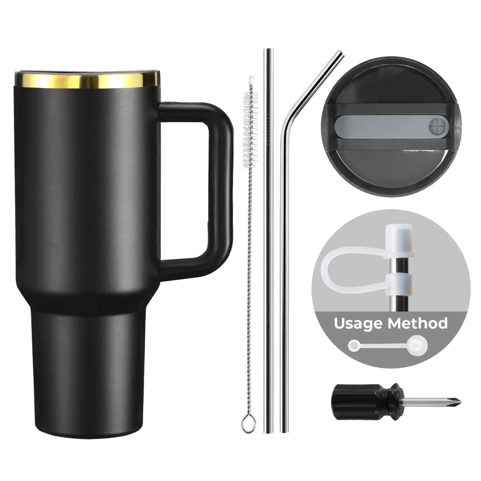Stainless Steel Tumbler with Handle (40oz) - Image 15