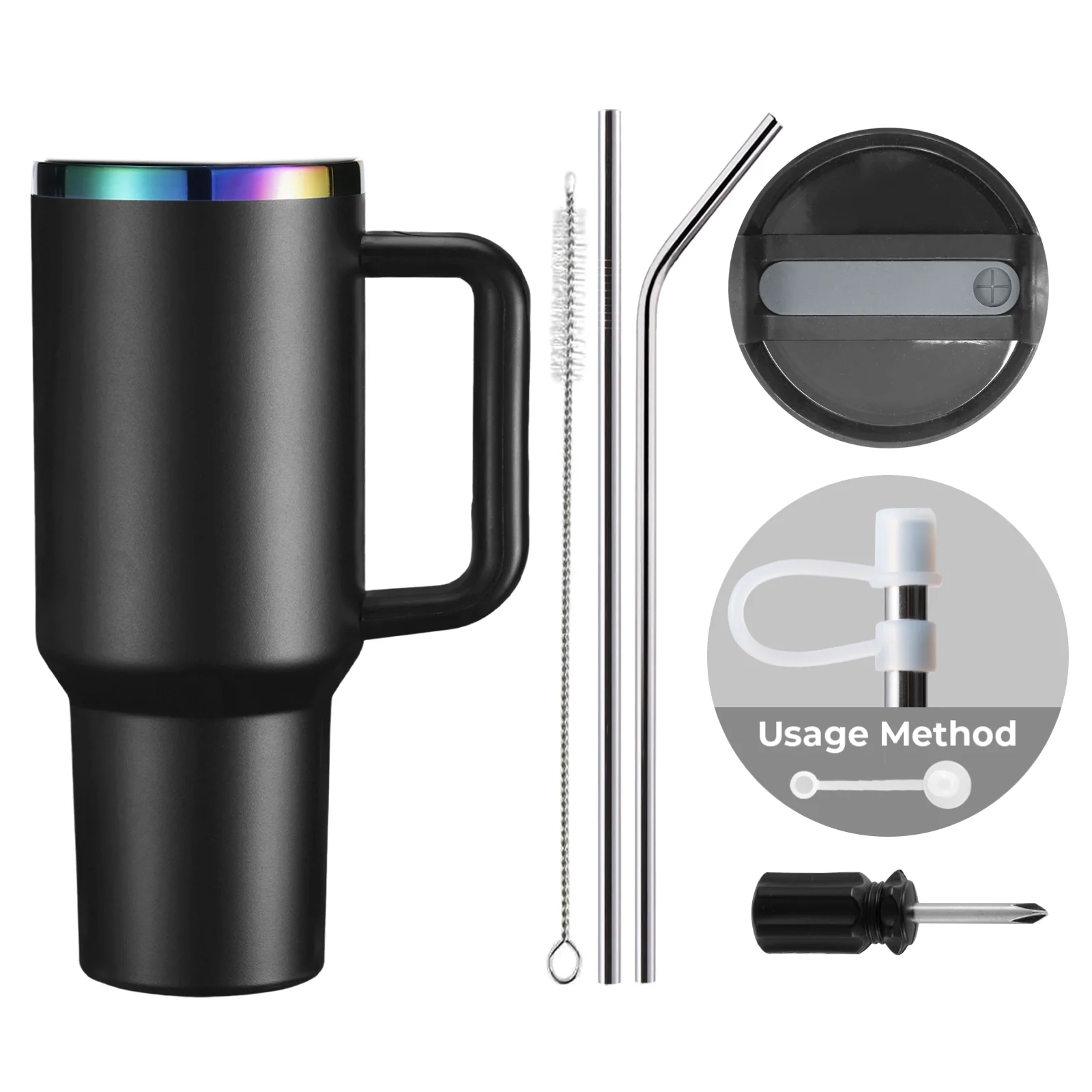 Stainless Steel Tumbler with Handle (40oz) - Image 18