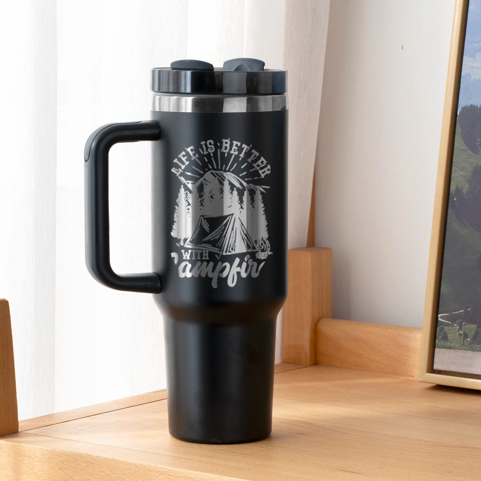 Stainless Steel Tumbler with Handle (40oz) - Image 20