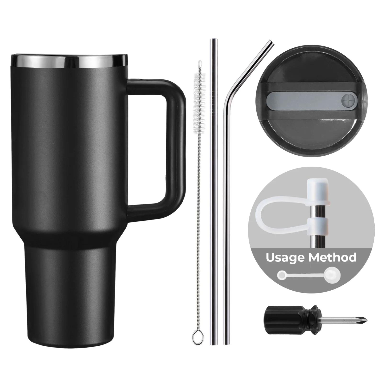 Stainless Steel Tumbler with Handle (40oz) - Image 21