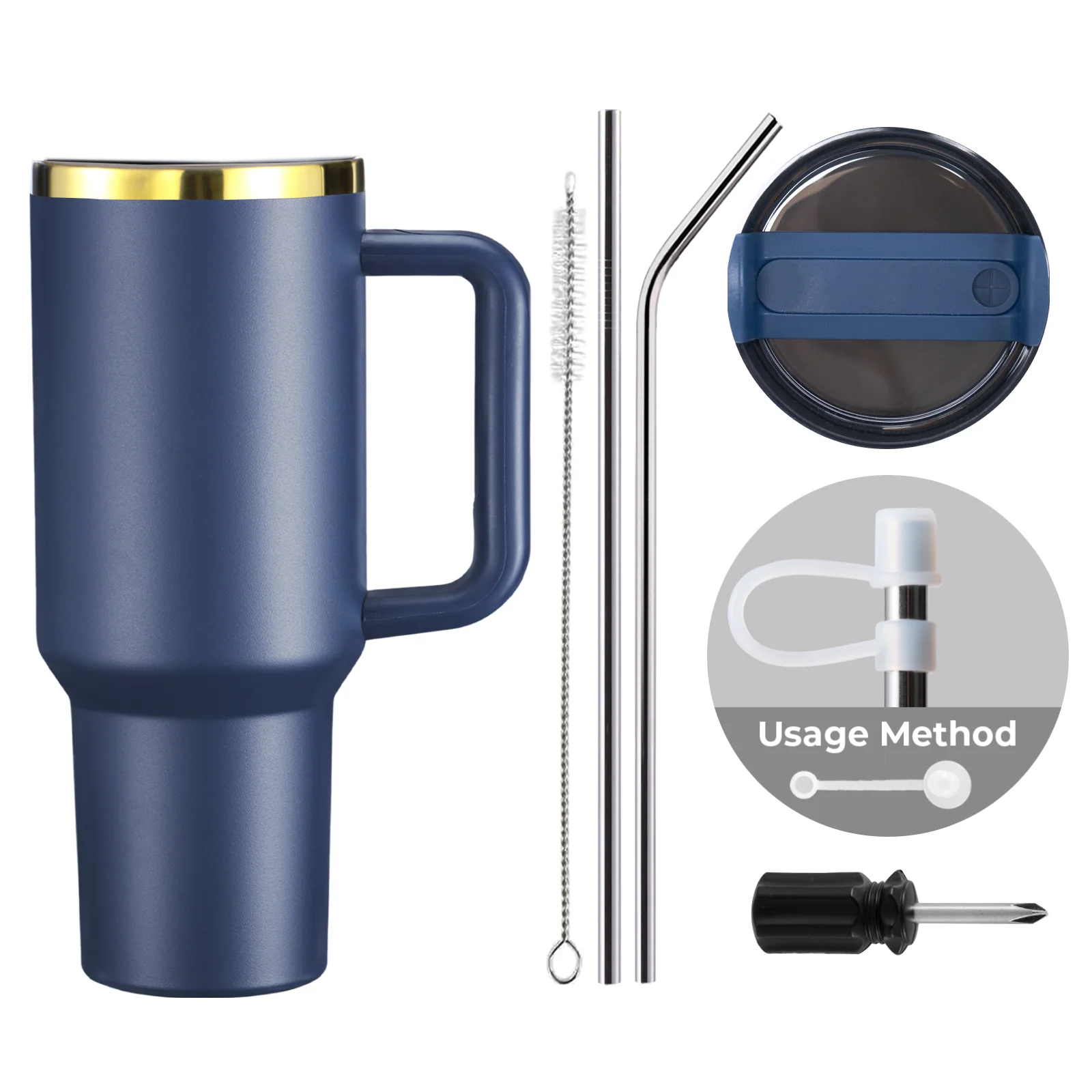 Stainless Steel Tumbler with Handle (40oz) - Image 24