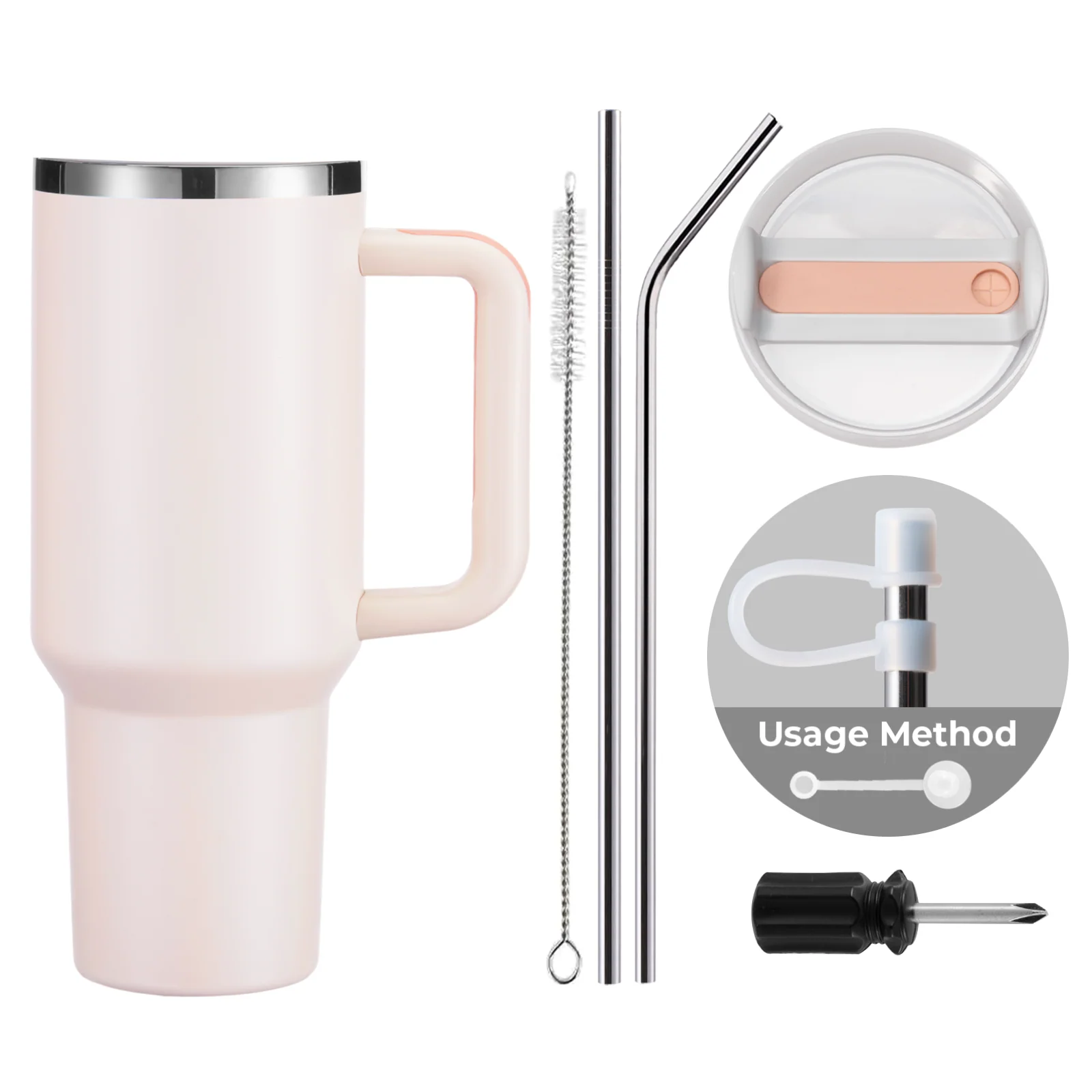 Stainless Steel Tumbler with Handle (40oz) - Image 33