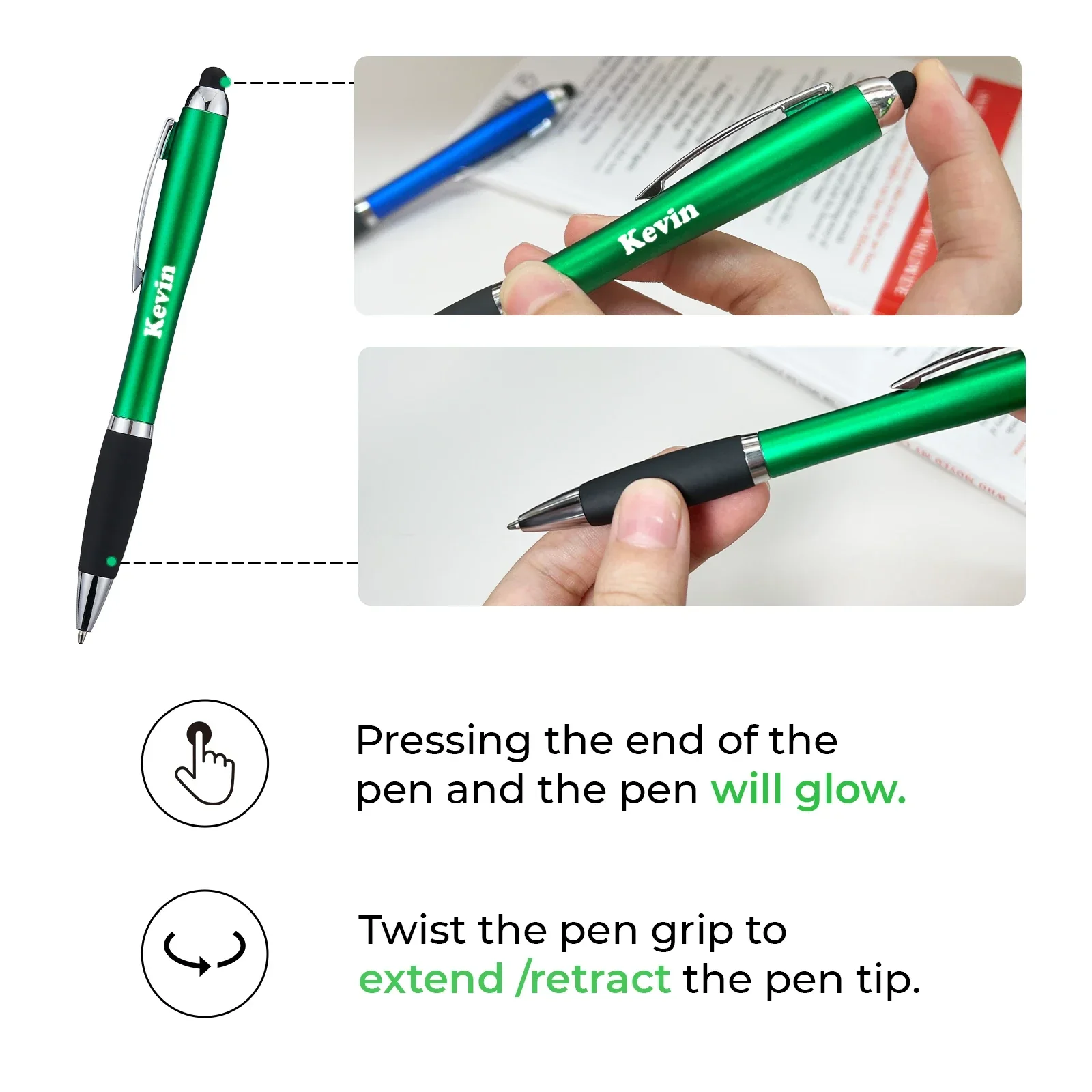 Stylus Ballpoint Pens With LED Light (10pcs) - Image 4