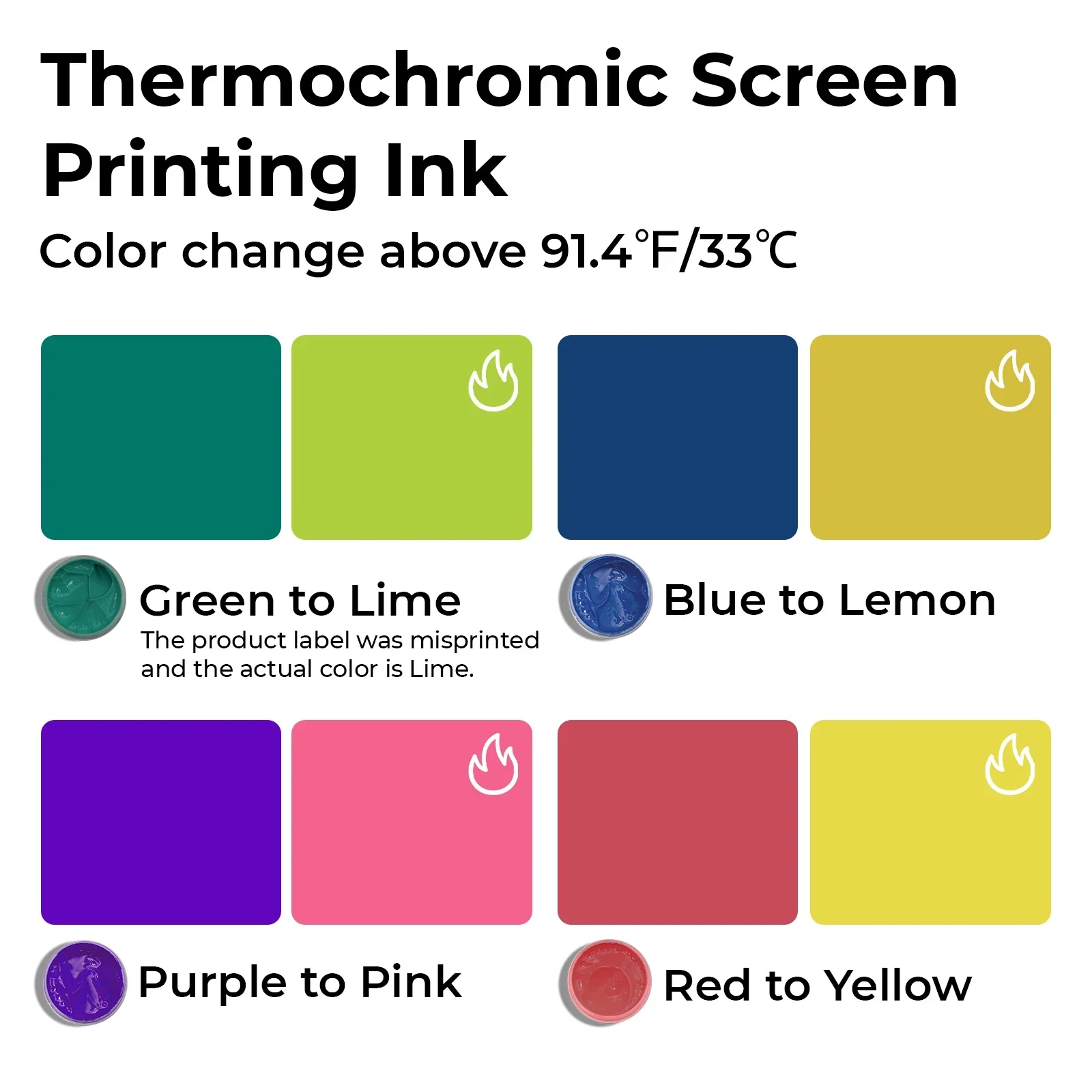 Thermochromic Screen Printing Ink Set (4 Colors) - Image 3