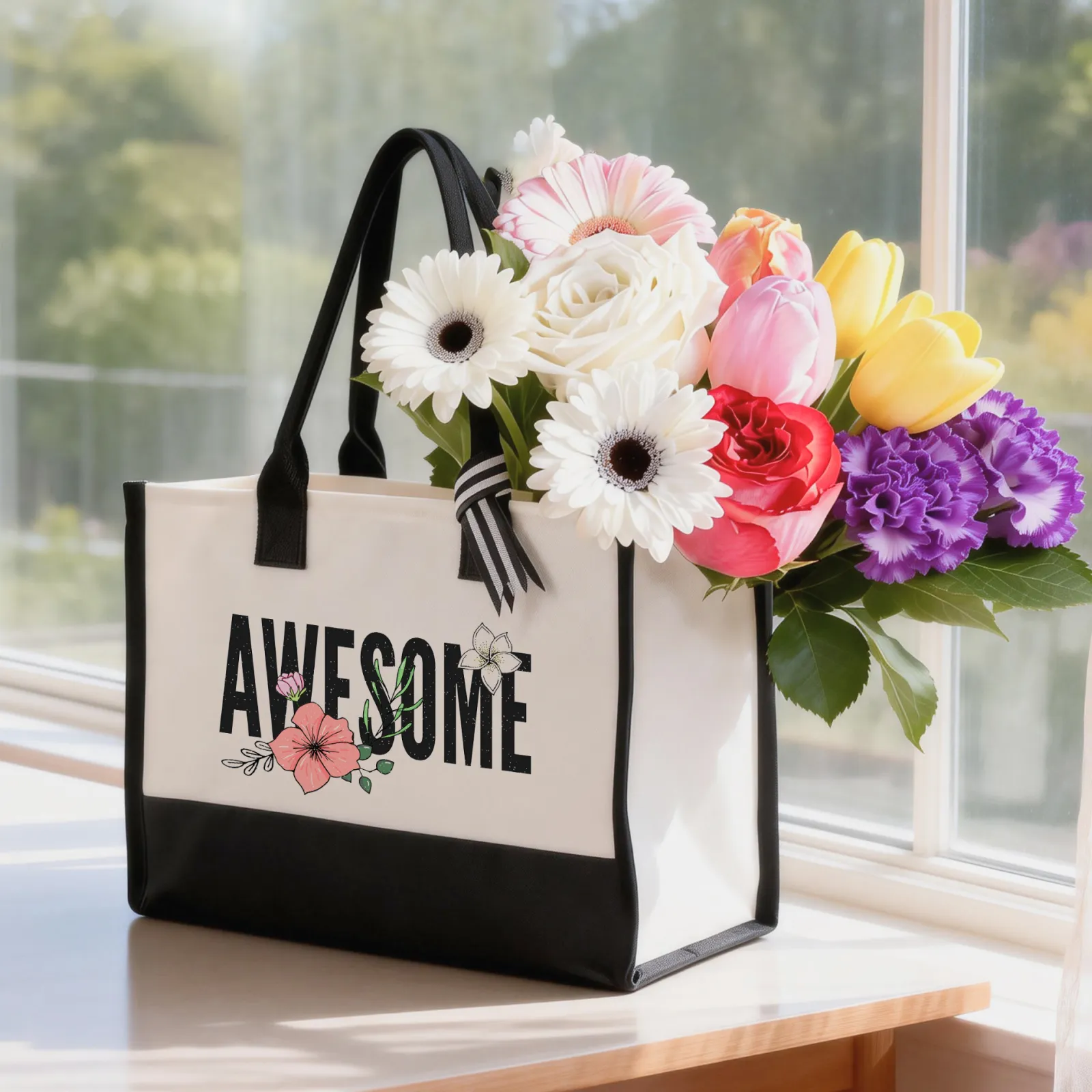 Two-Tone Tote Bag (1pcs) - Image 2