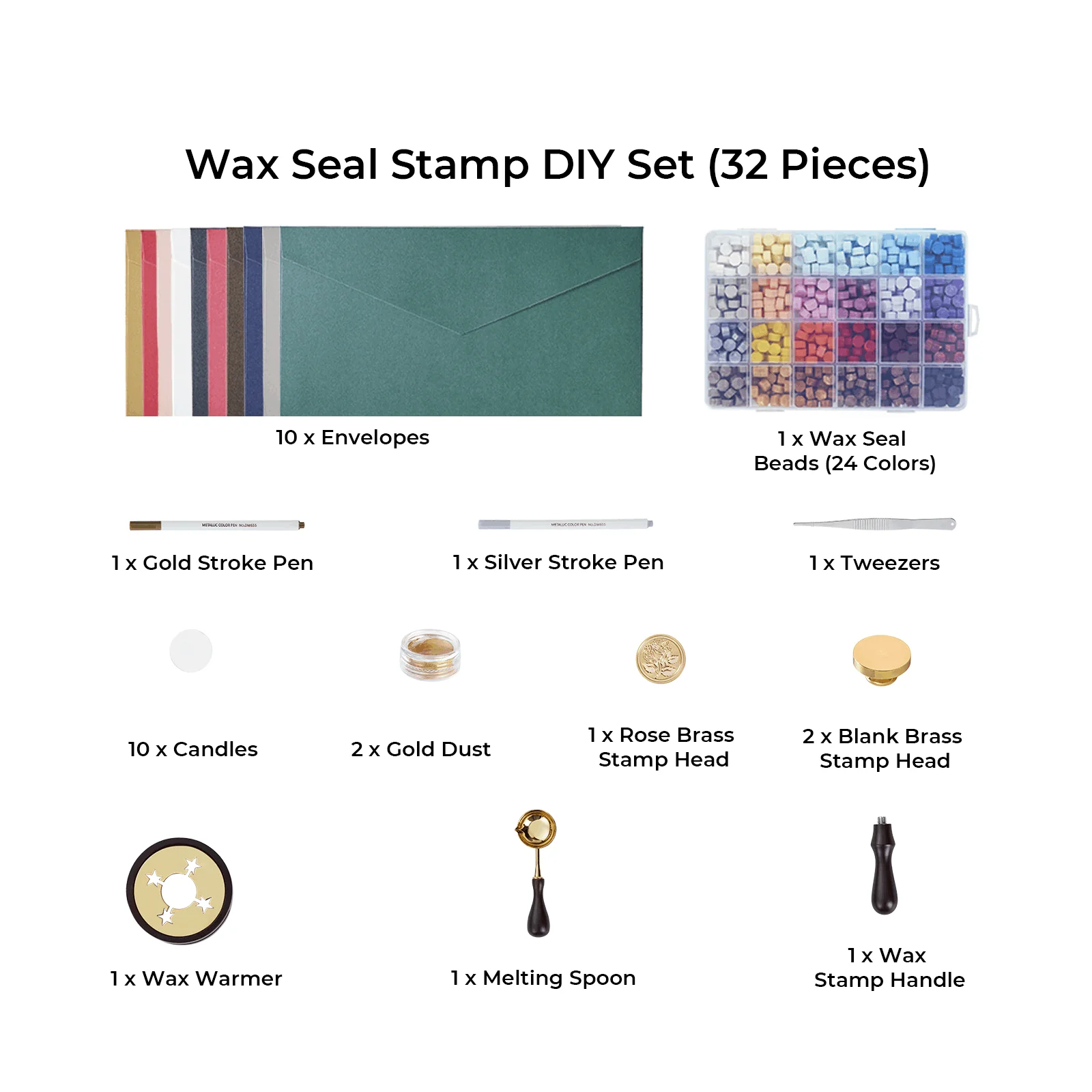 Wax Seal Stamp DIY Set (32pcs) - Image 3