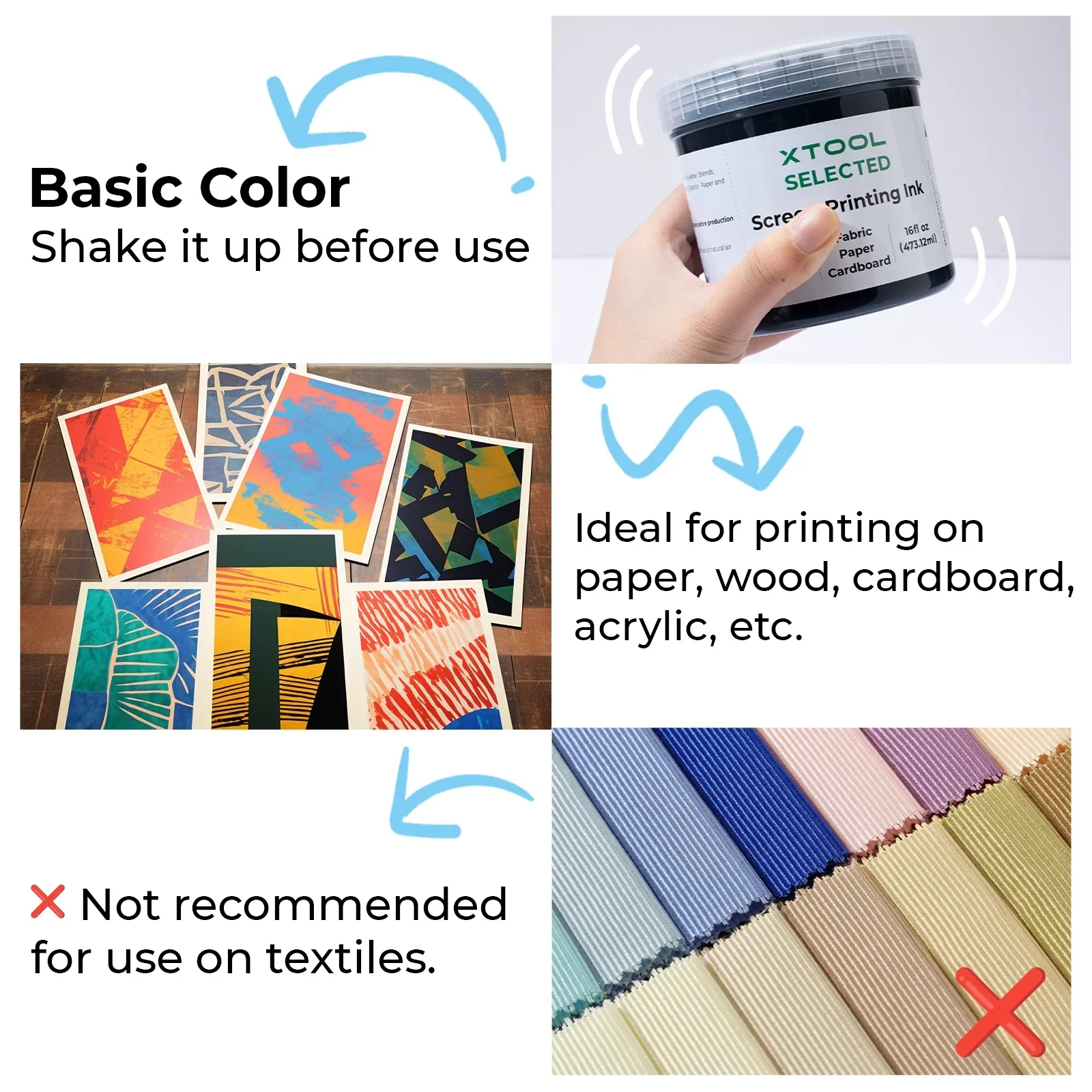 White Acrylic Screen Printing Ink (16oz) - Image 4