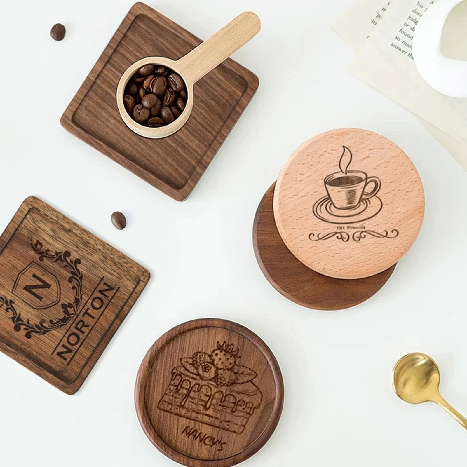 Wooden Coasters (6pcs) - Image 2