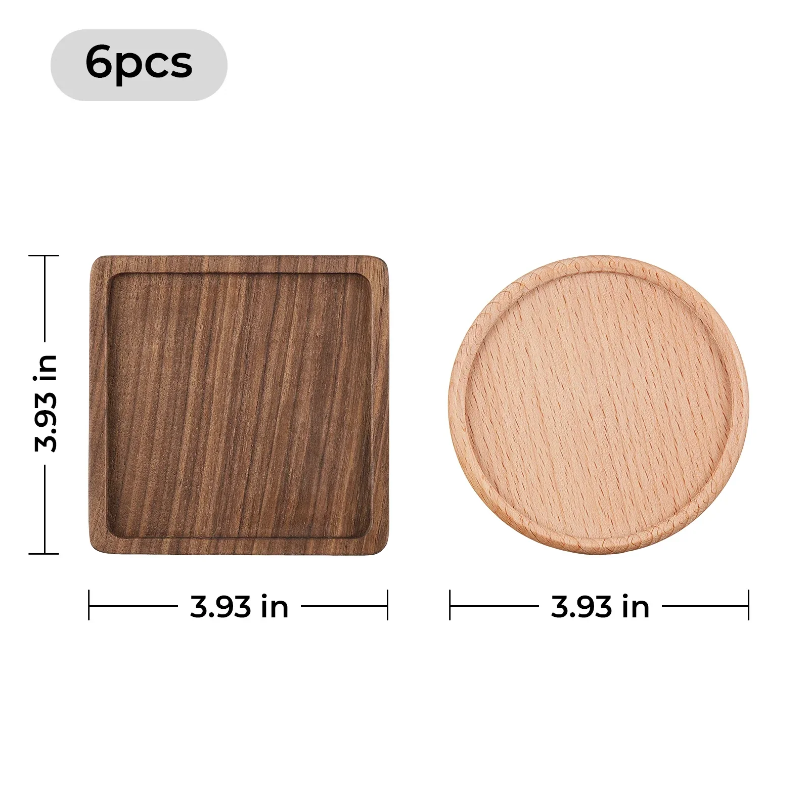 Wooden Coasters (6pcs) - Image 3