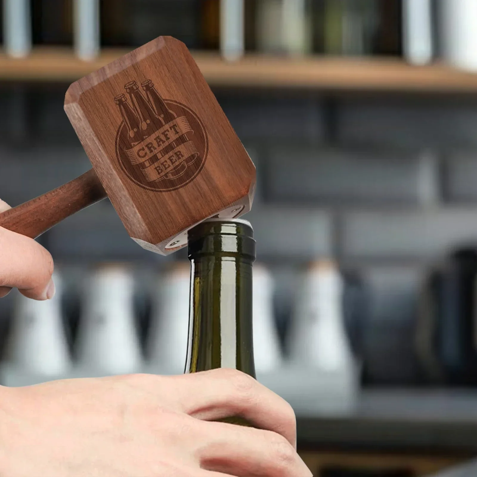 Wooden Hammer Bottle Opener (1pcs) - Image 2